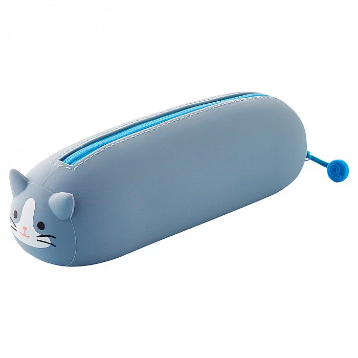 PUNILABO - Nekorobi Lying Down Zipper Pen Pouch - Grey Cat