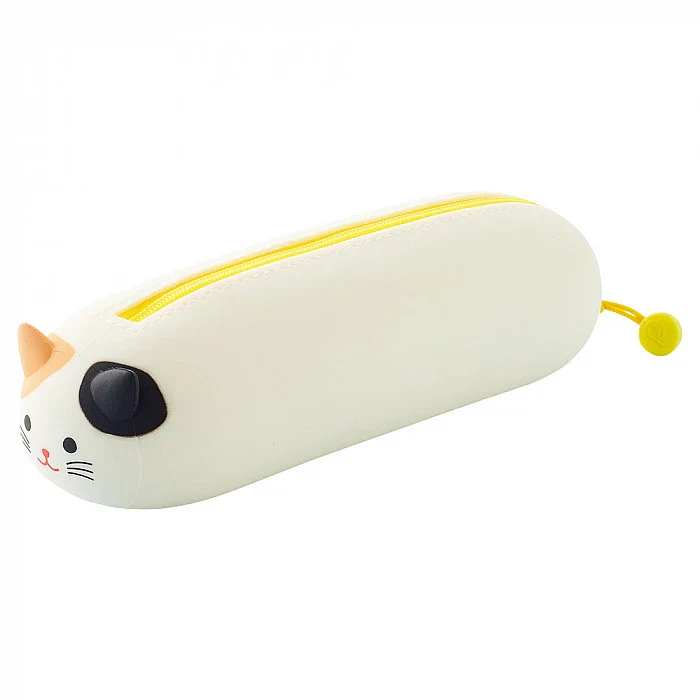 PUNILABO - Nekorobi Lying Down Zipper Pen Pouch - Mikeneko Cat