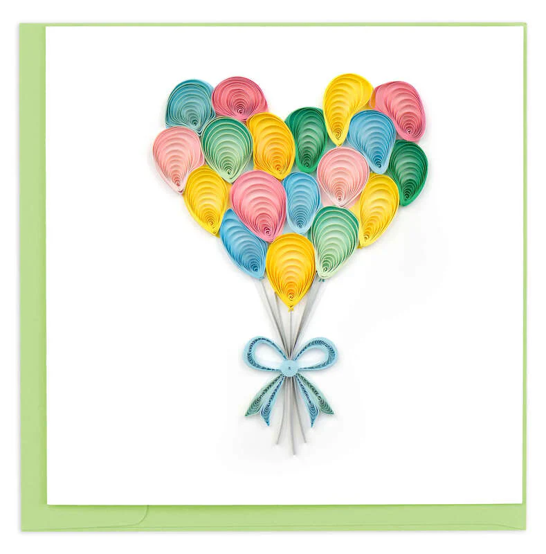 Quilling Card - Heart Balloon Bunch