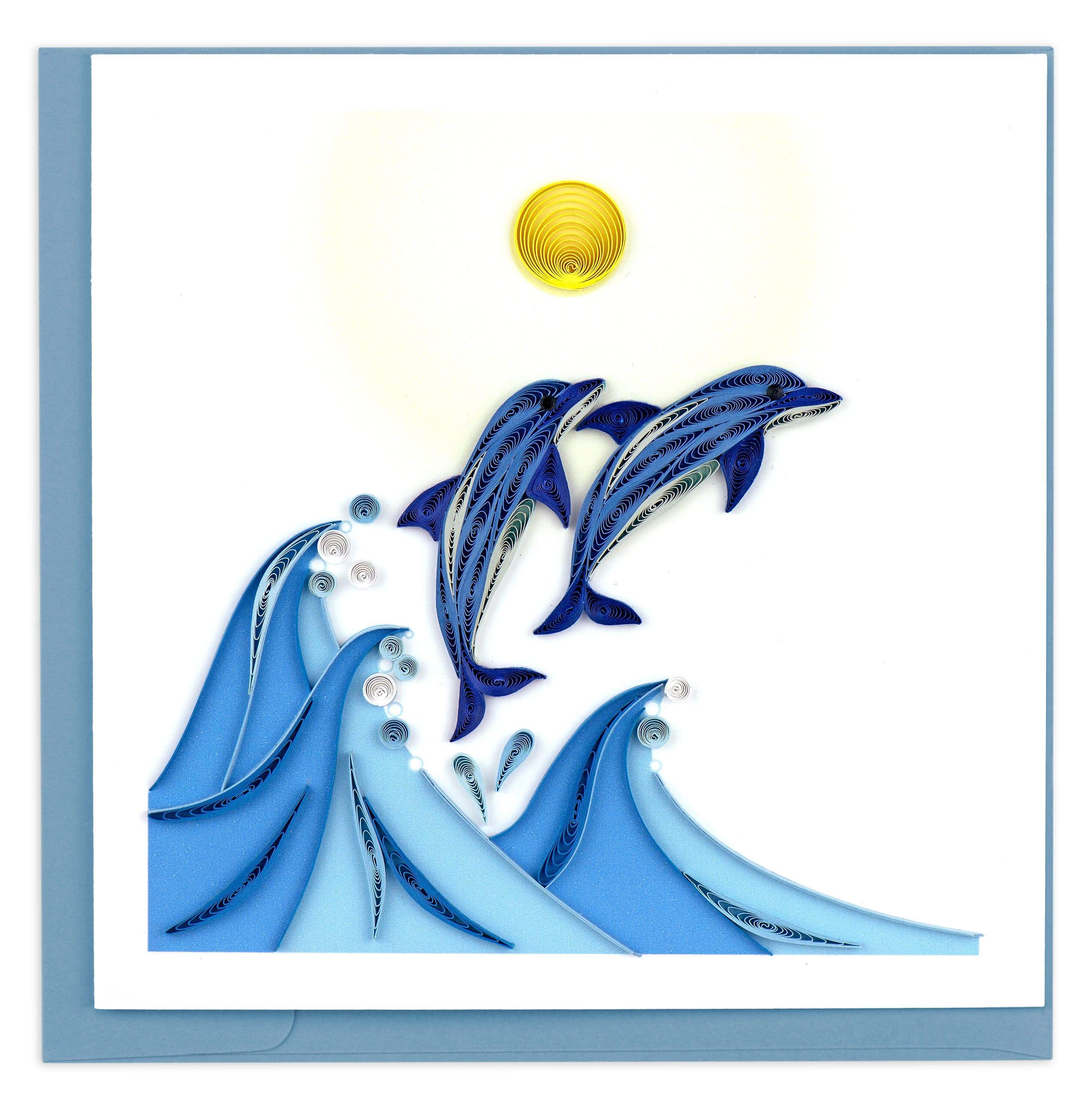 Quilling Card - Jumping Dolphins