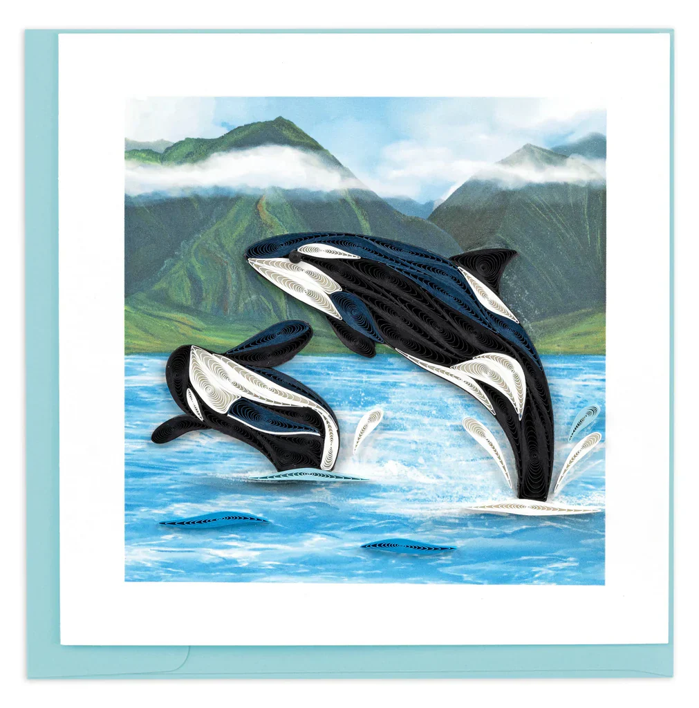 Quilling Card - Orca Whales