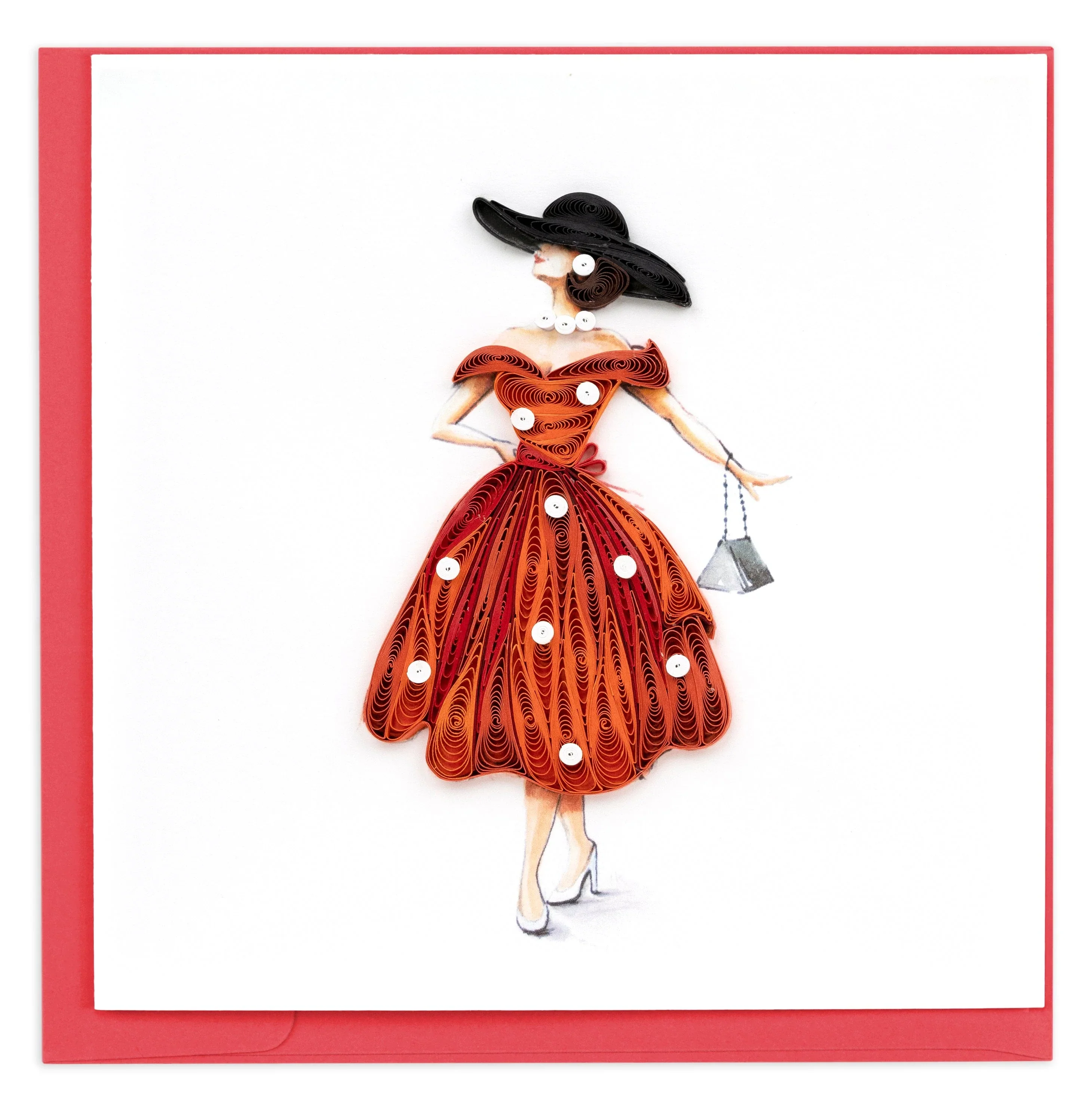 Quilling Card - Vintage Lady
