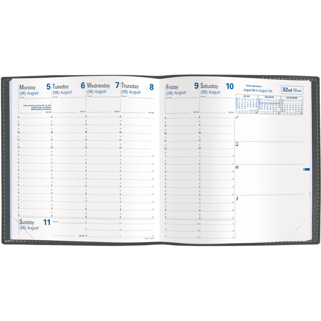 Quo Vadis - 2026 Executive Weekly Planner - 16x16cm - Red (Club) - Image 2