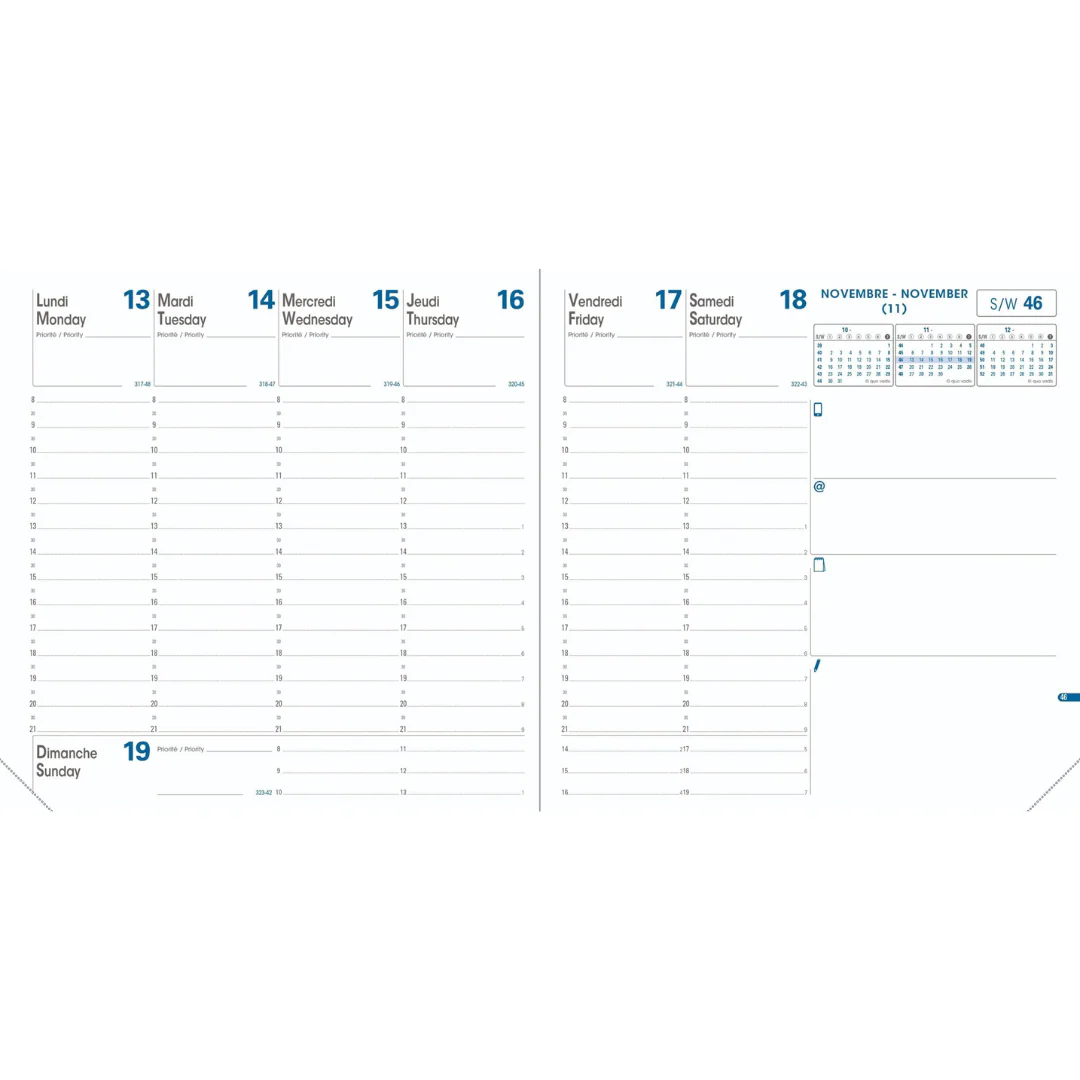 Quo Vadis - 2026 Executive Weekly Planner Refill - 16x16cm - Image 2