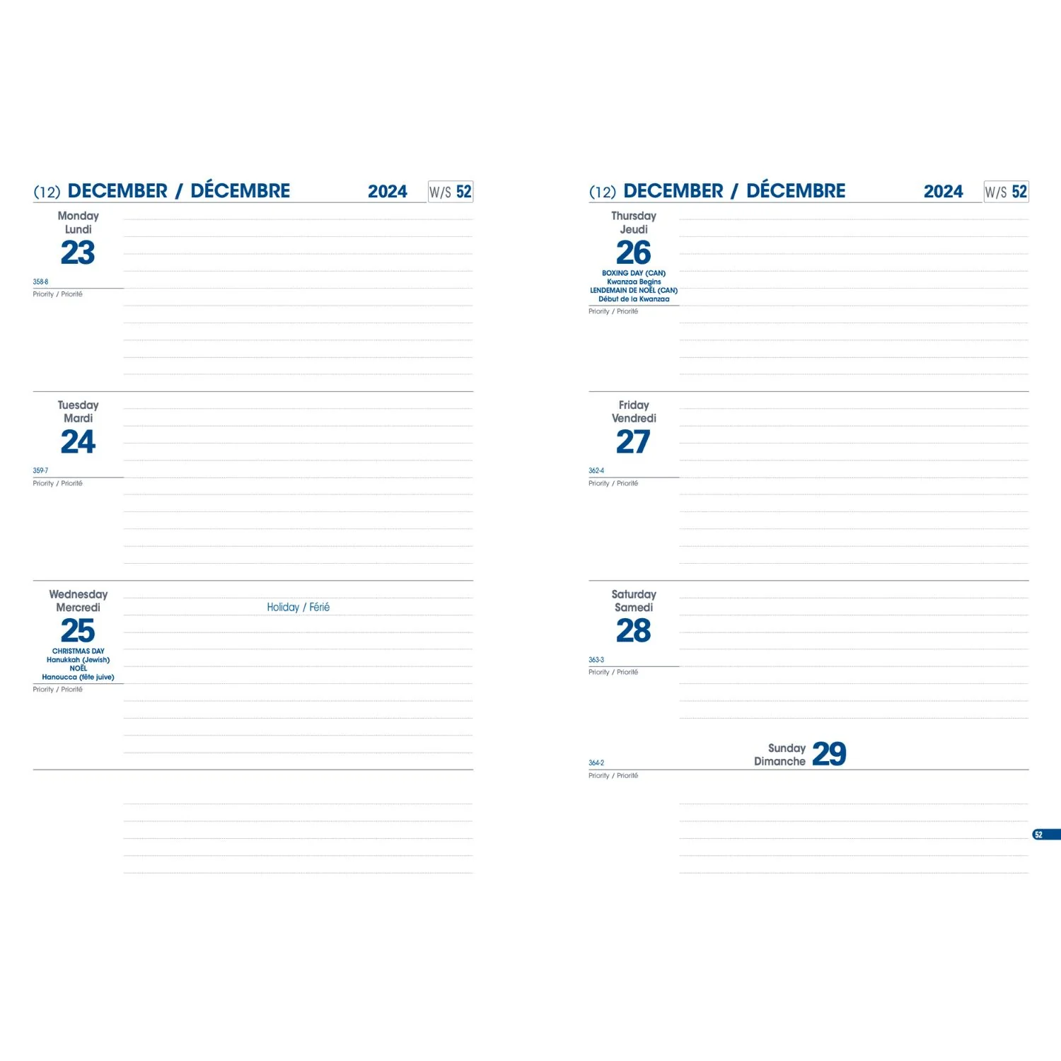 Quo Vadis - 2026 Hebdo Planning Weekly Planner Refill - 16x24cm - Image 2