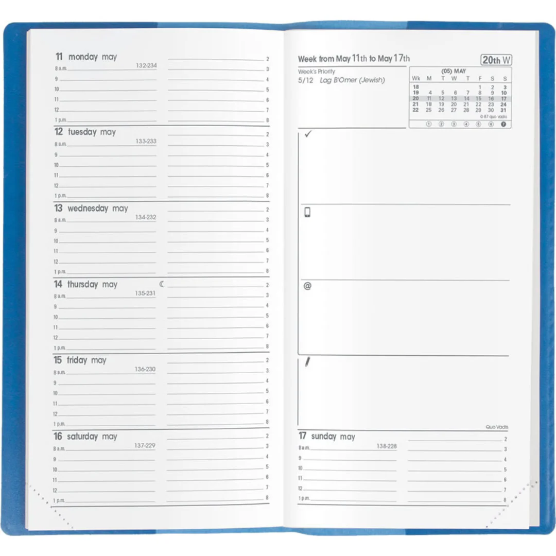 Quo Vadis - 2026 IB Traveler Weekly Planner - 8.8x17cm - Blue (Freeport) - Image 2