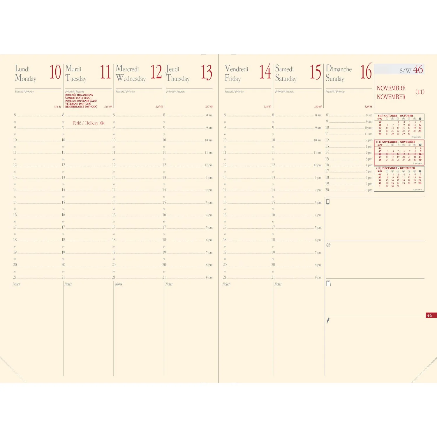 Quo Vadis - 2026 Minister Prestige Weekly Planner Refill - 16x24cm - Image 2