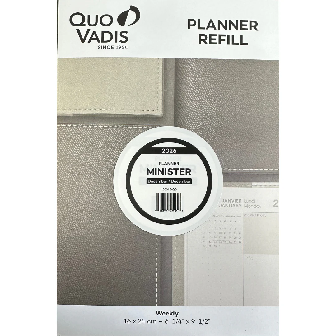 Quo Vadis - 2026 Minister Weekly Planner Refill - 16x24cm