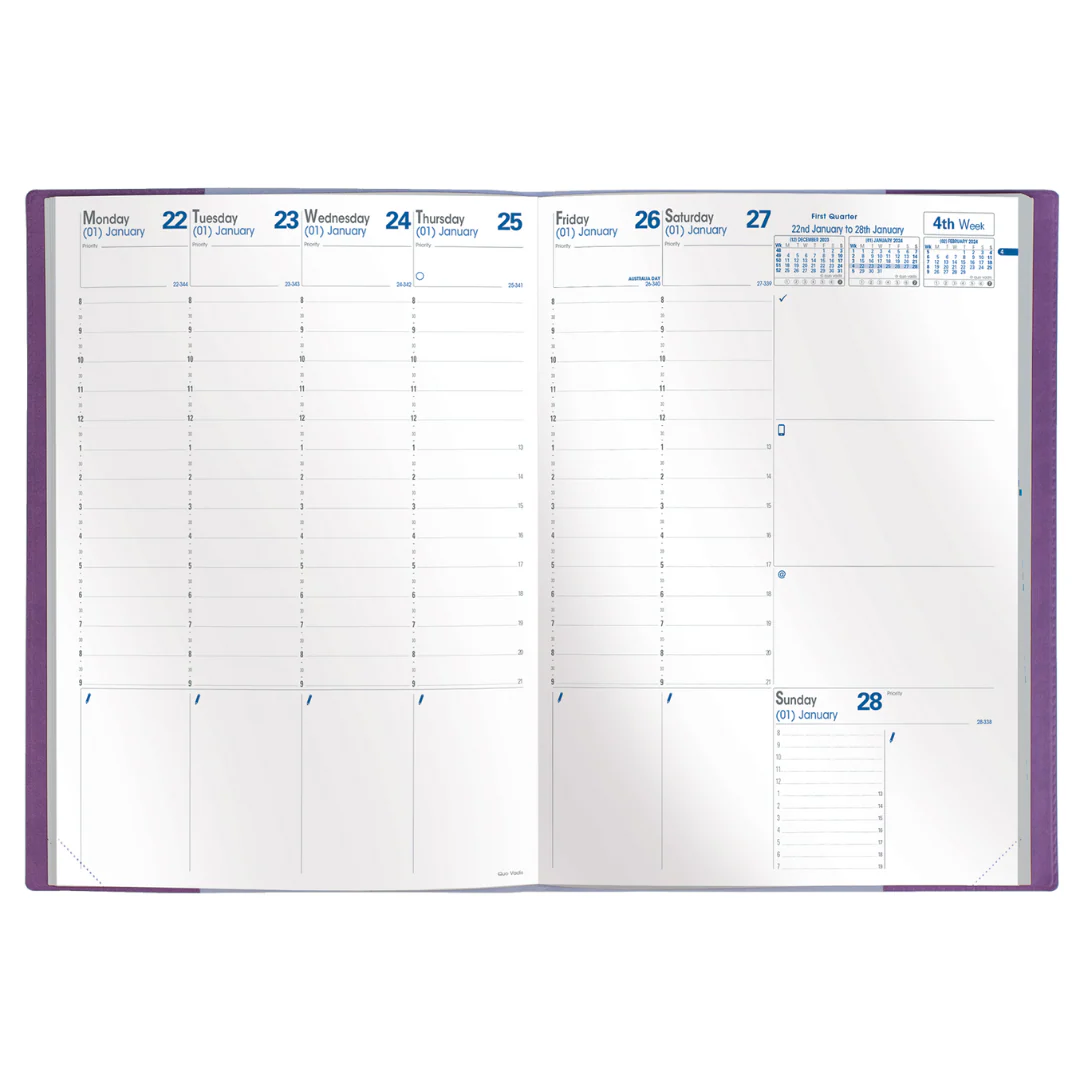Quo Vadis - 2026 Prenote Weekly Planner - 21x29.7cm - Sky Blue (Toscana) - Image 2
