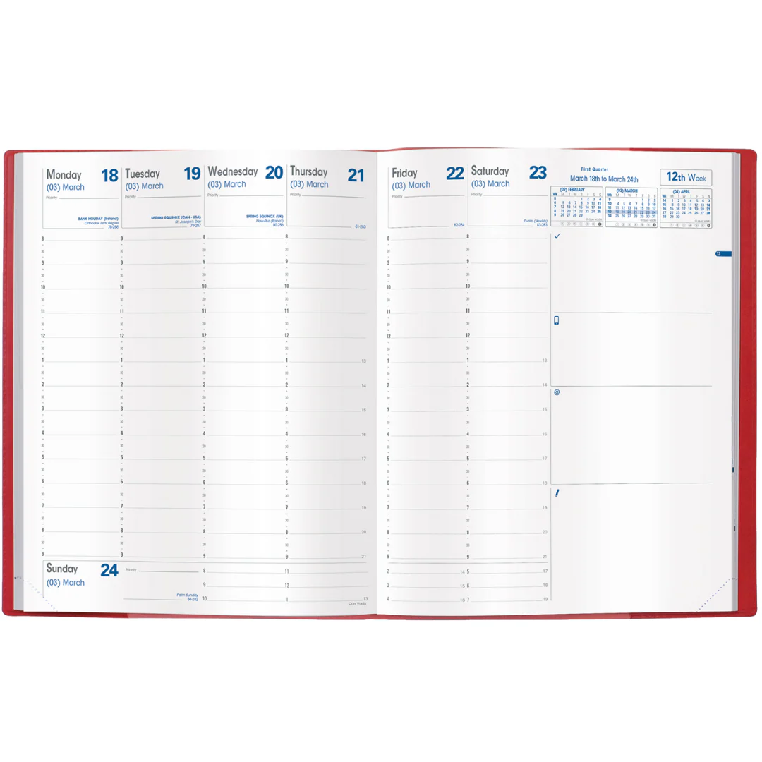 Quo Vadis - 2026 President Weekly Planner - 21x27cm - Jade Green (Toscana) - Image 2