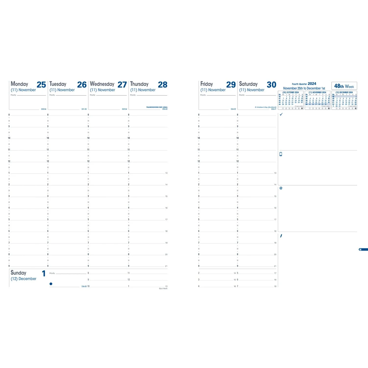 Quo Vadis - 2026 President Weekly Planner Refill - 21x27cm - Image 2