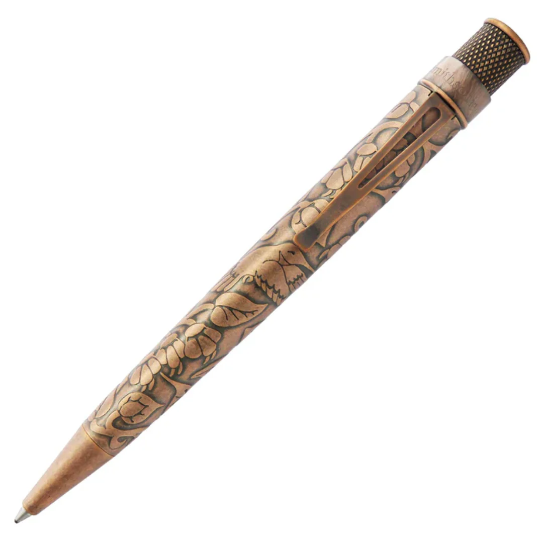 RETRO 1951 - Smithsonian Rollerball Pen - Brass - Woodland Hummingbirds and Flowers