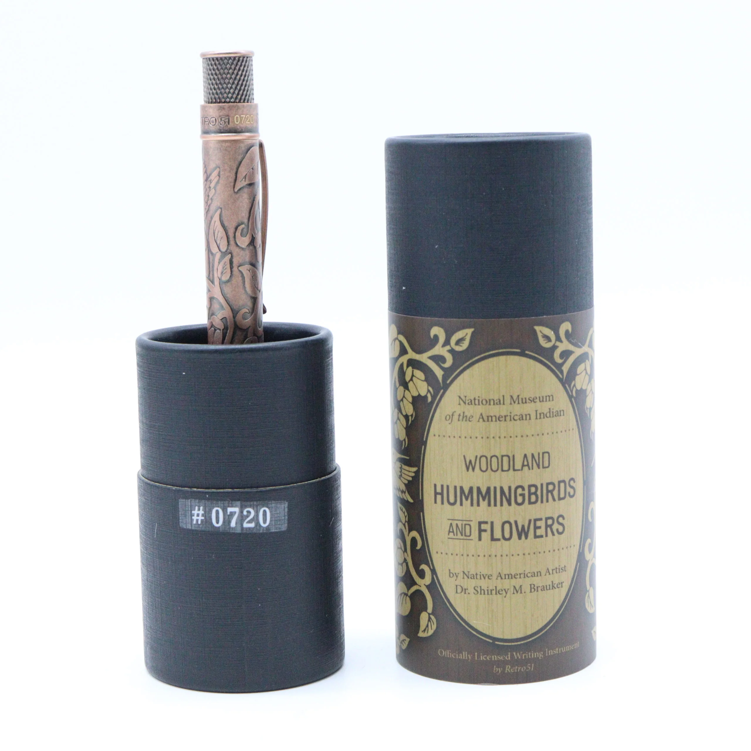 RETRO 1951 - Smithsonian Rollerball Pen - Brass - Woodland Hummingbirds and Flowers - Image 10