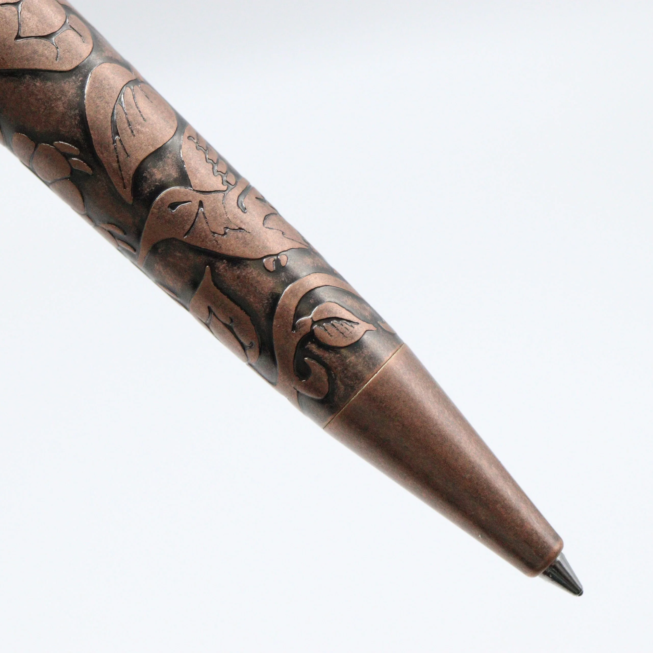 RETRO 1951 - Smithsonian Rollerball Pen - Brass - Woodland Hummingbirds and Flowers - Image 2