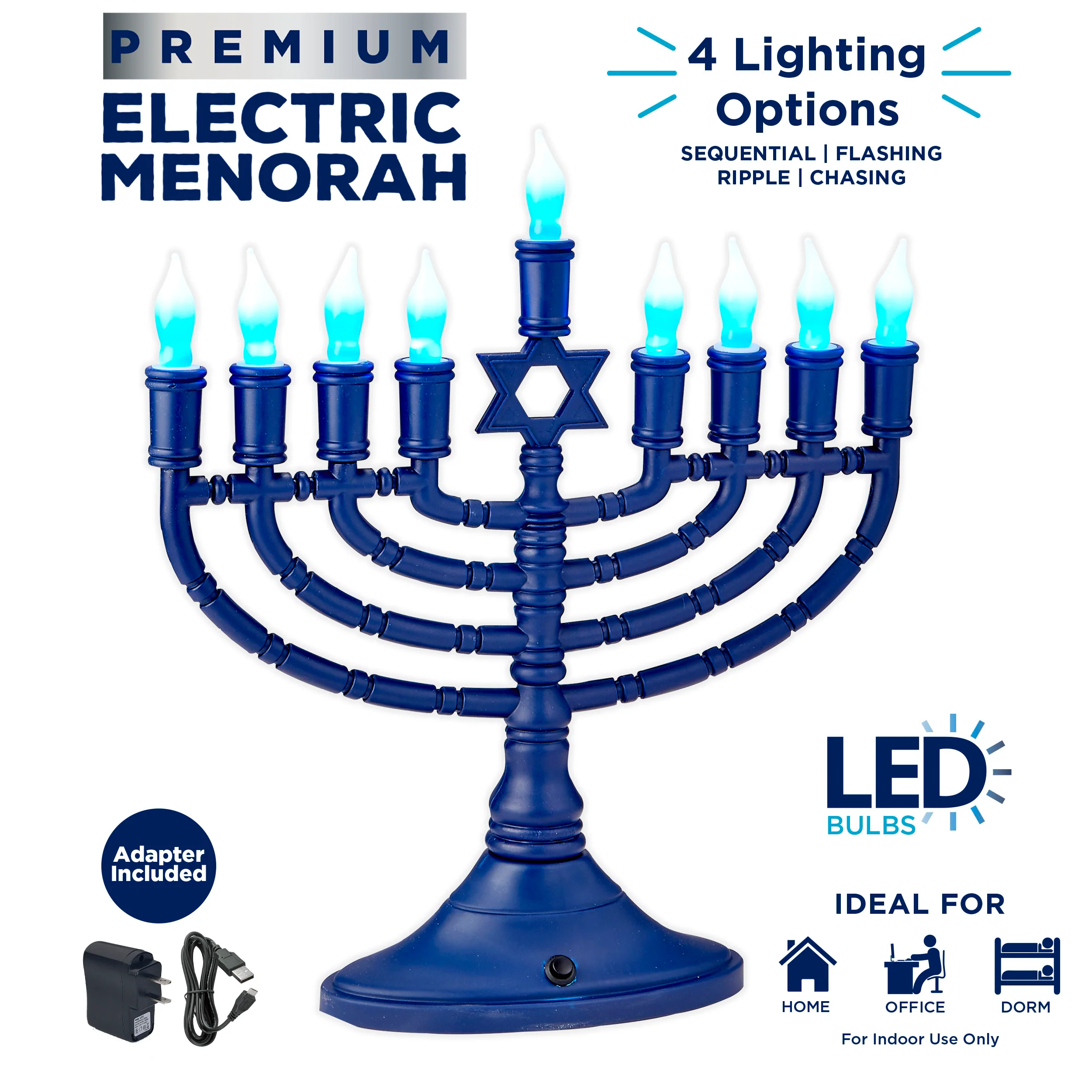 RITE LITE LED PREMIUM ELECTRIC MENORAH 4 LIGHTING OPTIONS - Image 2