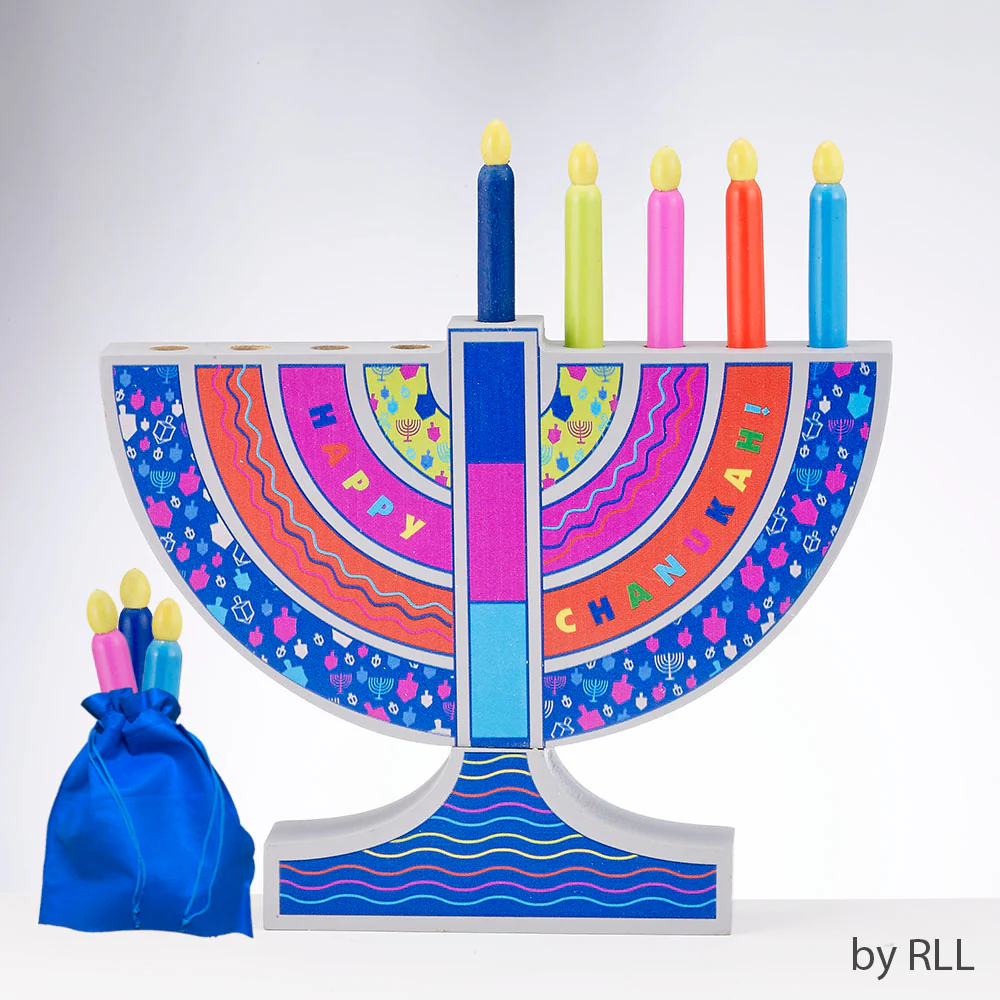 RITE LITE - MY PLAY WOOD MENORAH W/ REMOVABLE WOOD CANDLES - Image 3