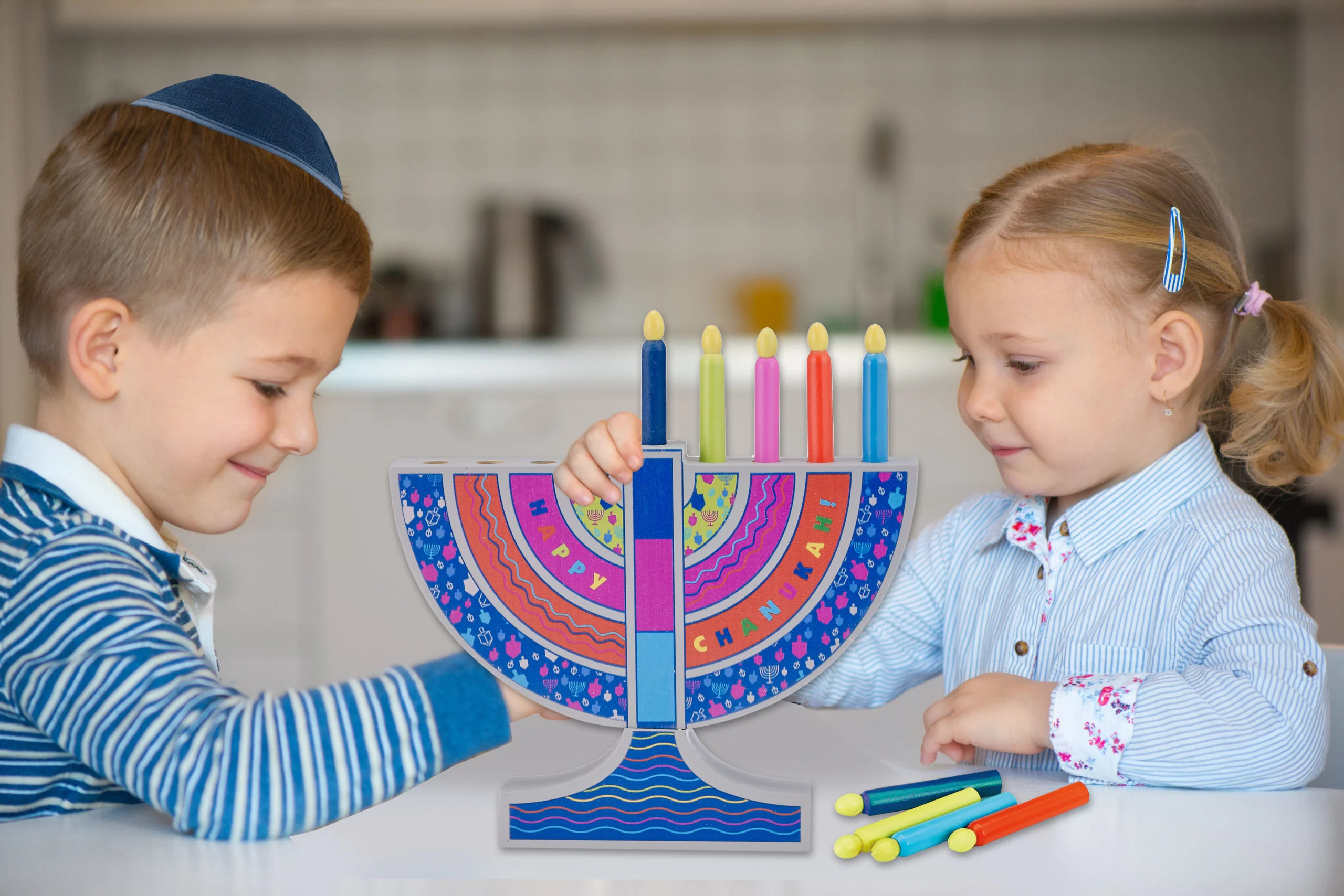 RITE LITE - MY PLAY WOOD MENORAH W/ REMOVABLE WOOD CANDLES - Image 4