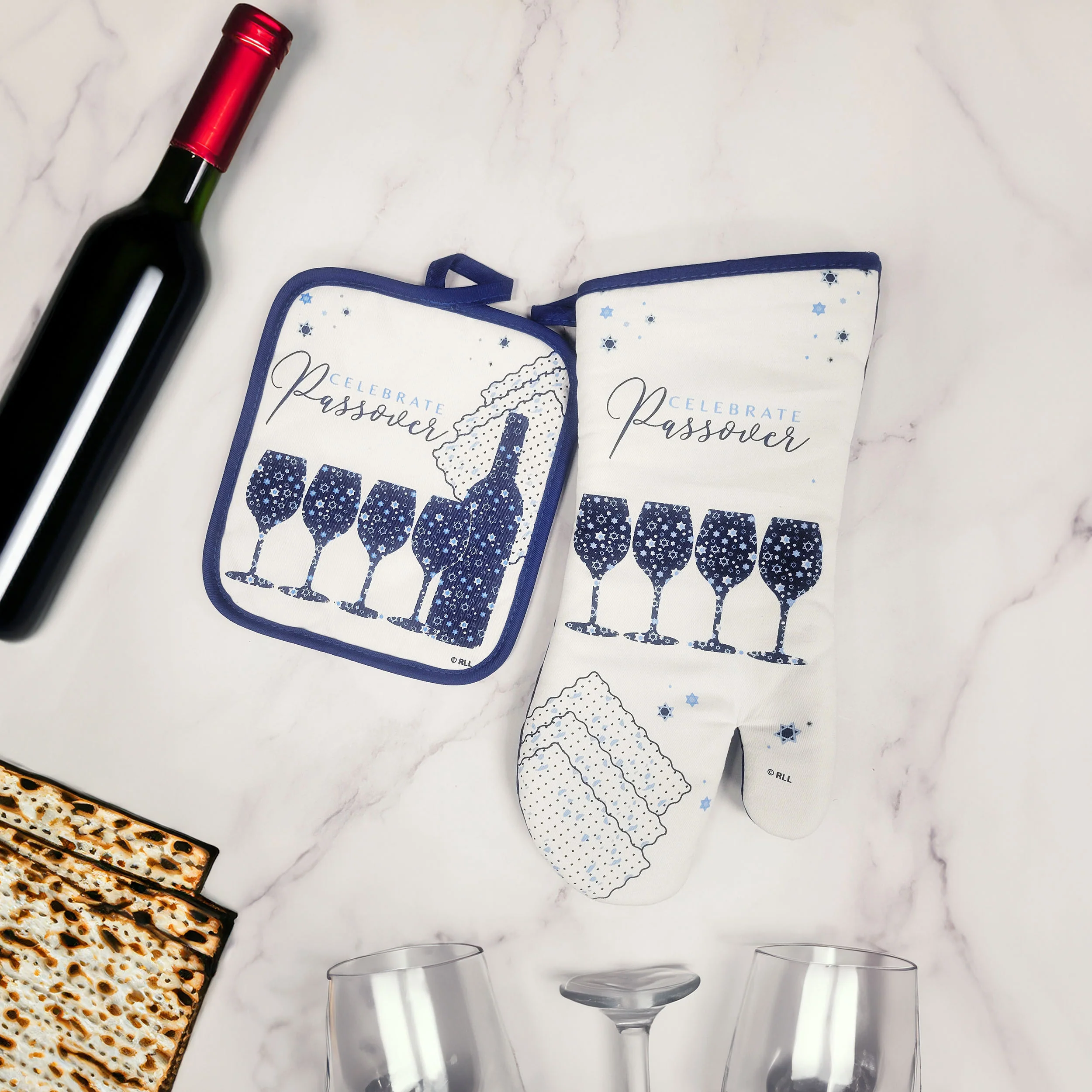Rite Lite - Passover - Mosaic Gift Set - Pot Holder & Oven Mitt - Image 2