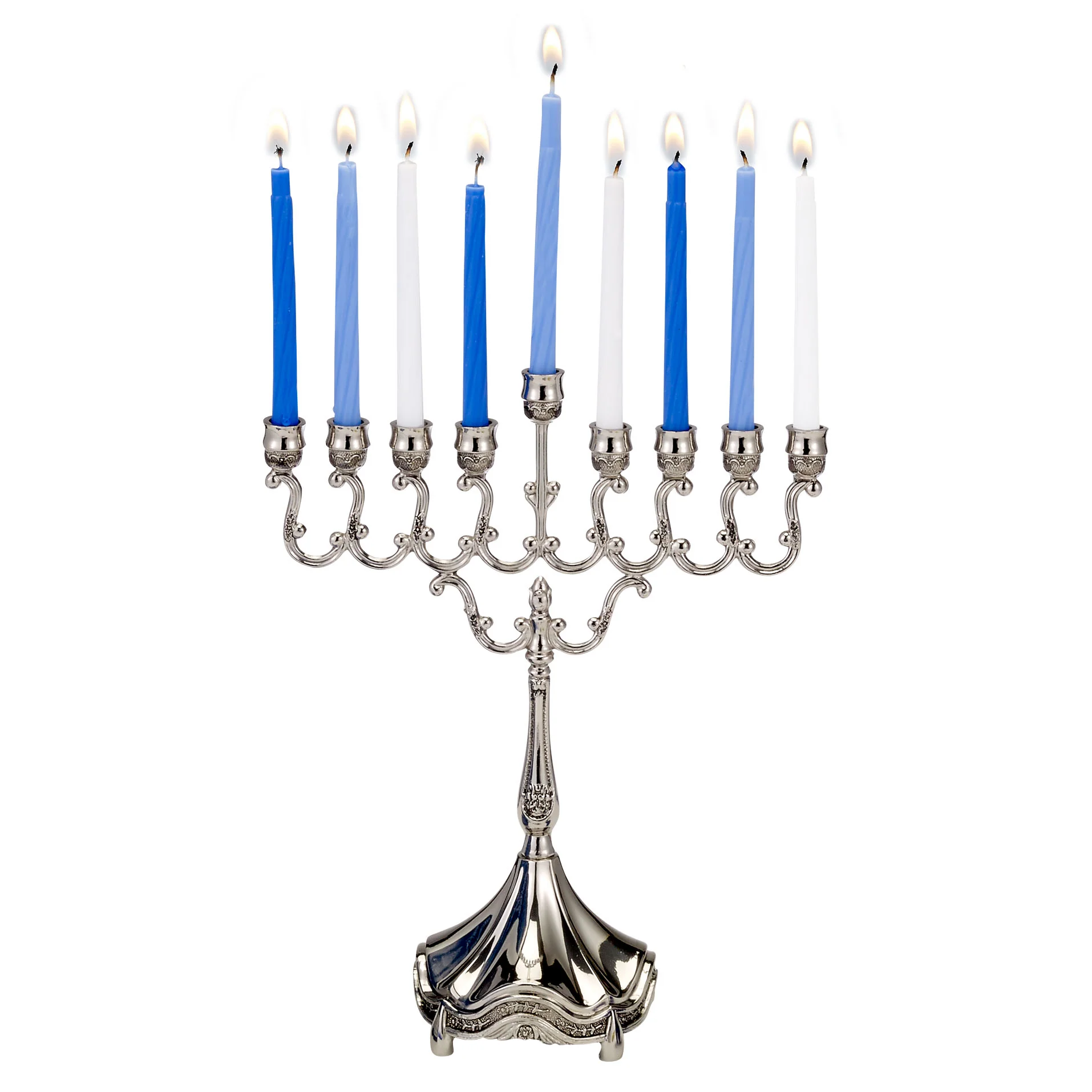Rite Lite - Polished Silvertone Curlicues Menorah - Image 2