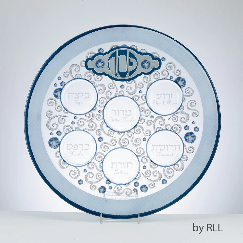 Rite Lite - Passover - Round Glass Elegant Seder Plate