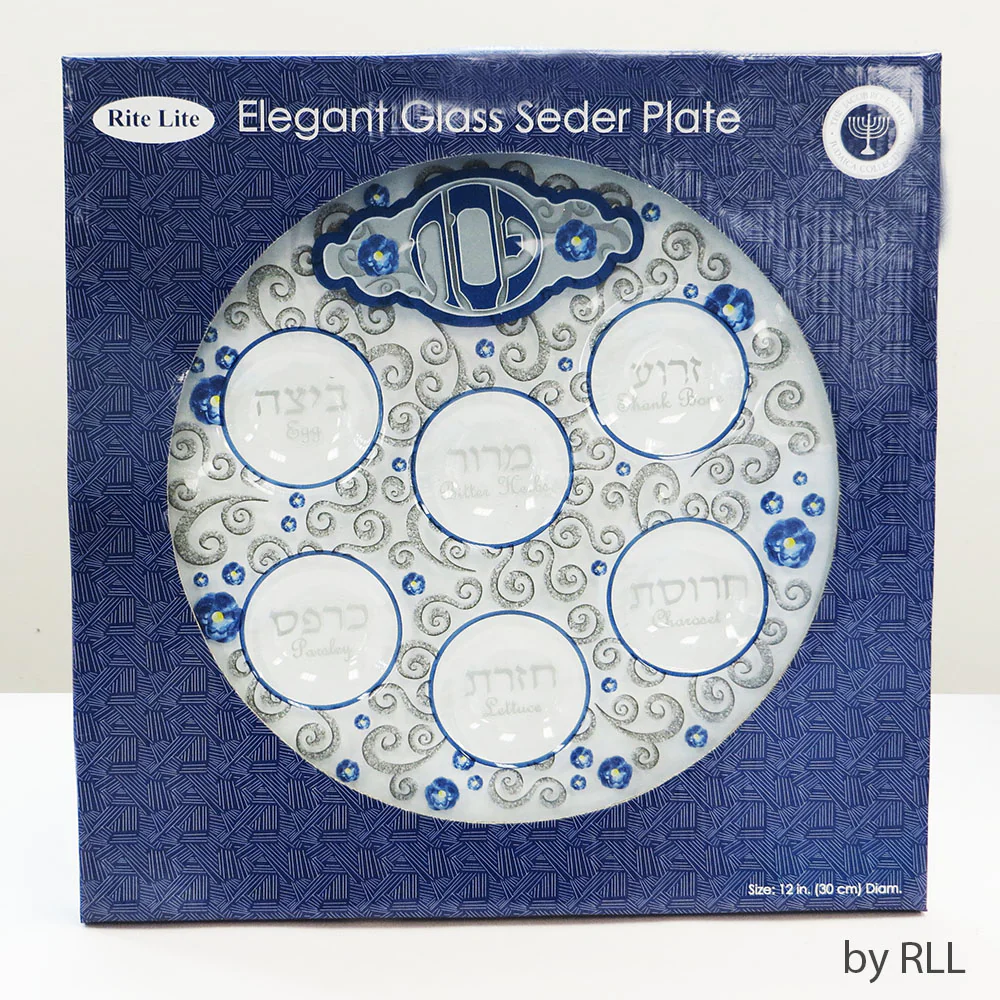 Rite Lite - Passover - Round Glass Elegant Seder Plate - Image 2