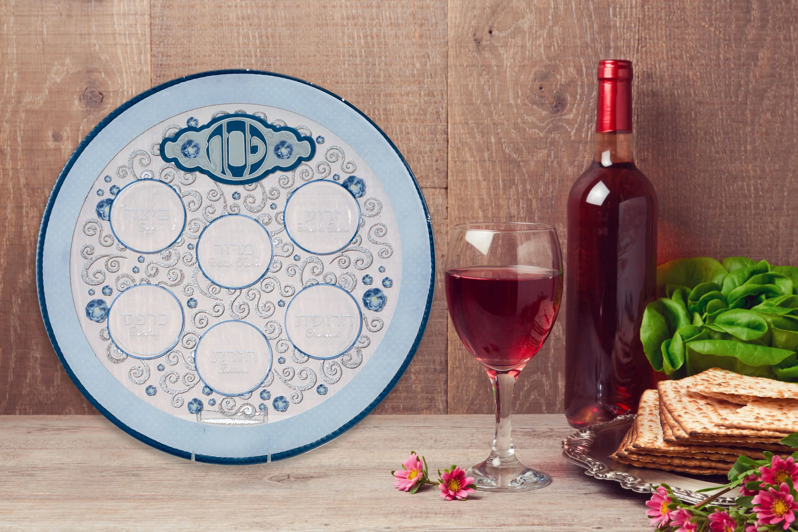 Rite Lite - Passover - Round Glass Elegant Seder Plate - Image 3