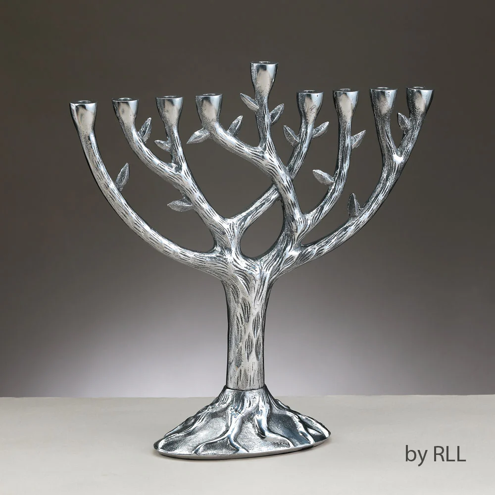 Rite Lite - Textured Aluminum Tree of Life Menorah