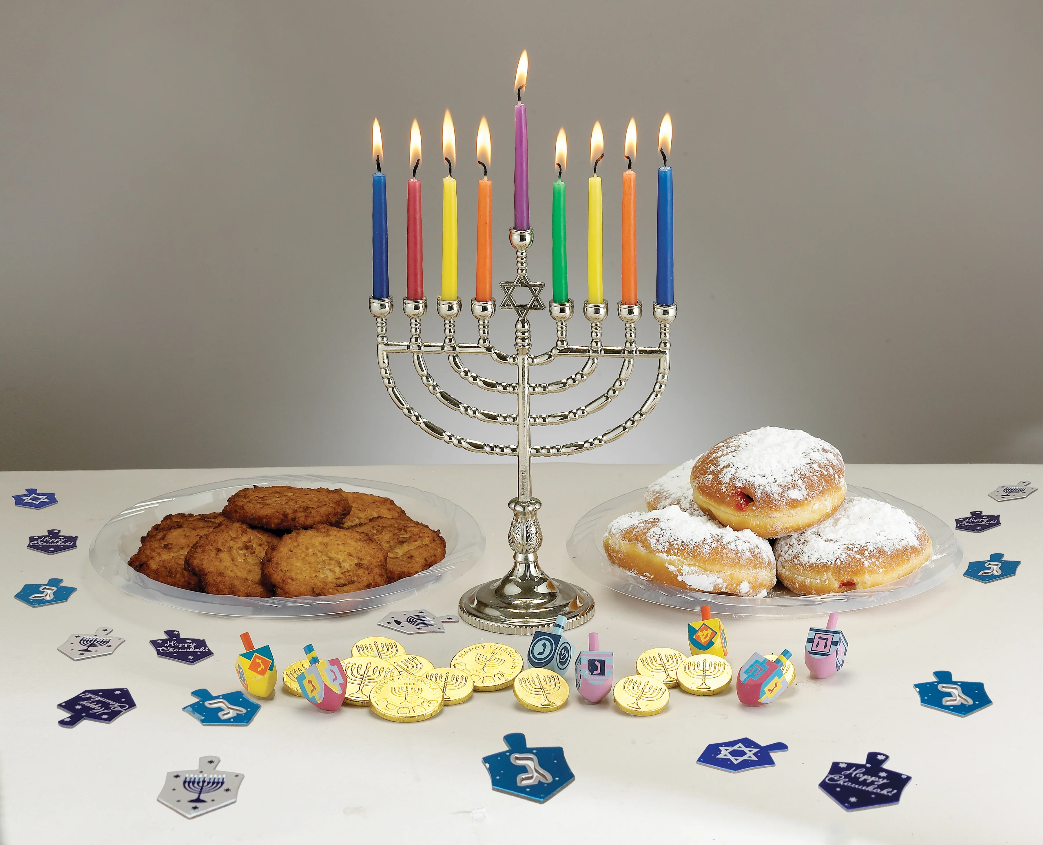 Rite Lite - Traditional Polished Silvertone Menorah - Image 2