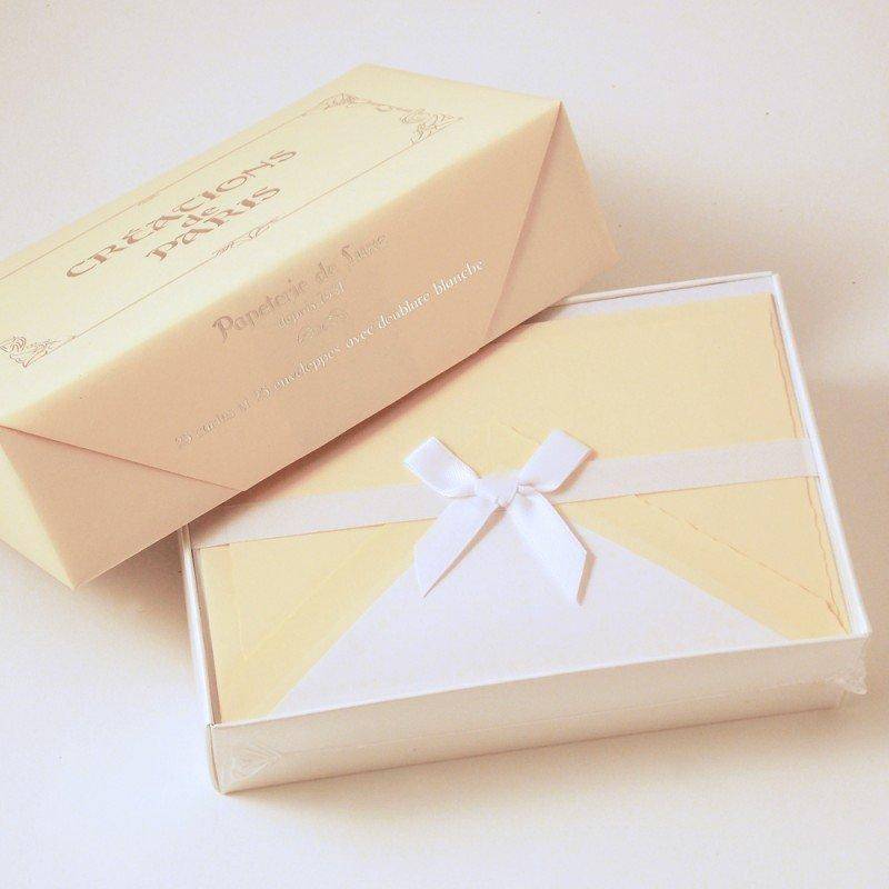 ROSSI 1931 - Flat Deckled Edge Cards and Lined Envelopes - Cream - CDP 002
