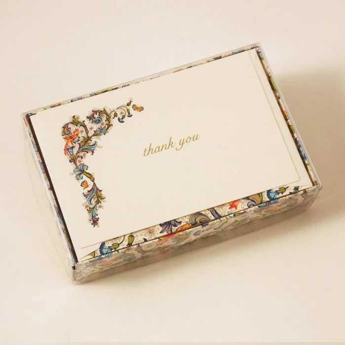 ROSSI 1931 - Flat Thank You Cards and Lined Envelopes - Florentine Style - FZB003T