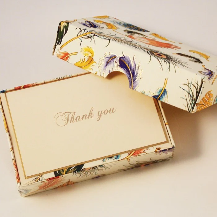 Rossi 1931 - Thank You Cards - Orange Red Purple Feathers