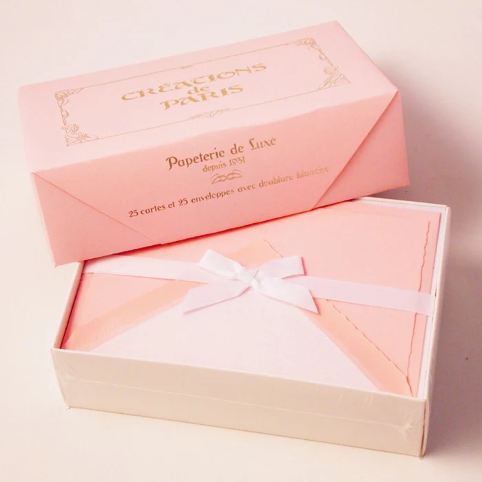 ROSSI 1931 - Flat Deckled Edge Cards and Lined Envelopes - Candy Pink - CDP007