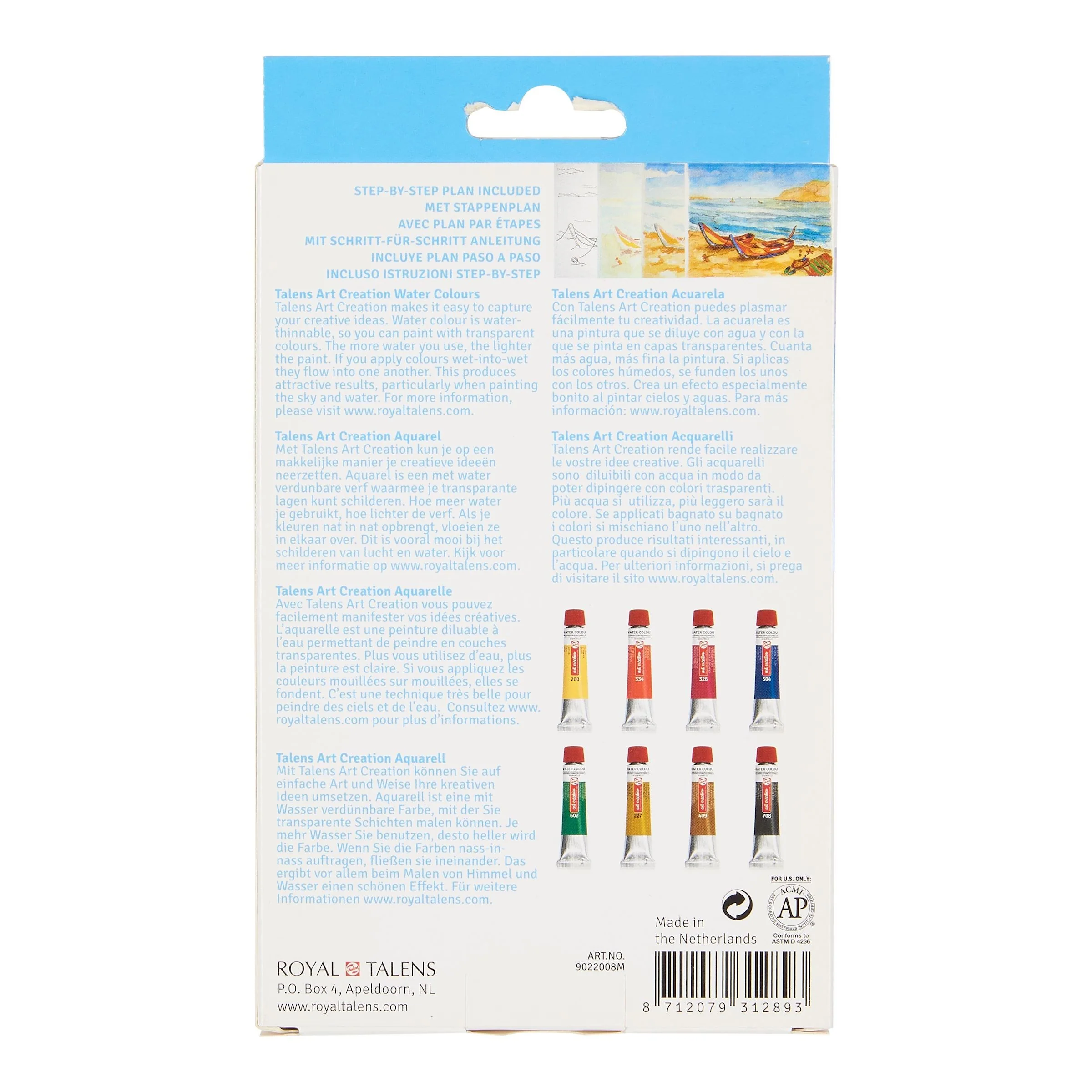ROYAL TALEN - Art Creation - Water Colour Set 8 x 12ml - Image 3