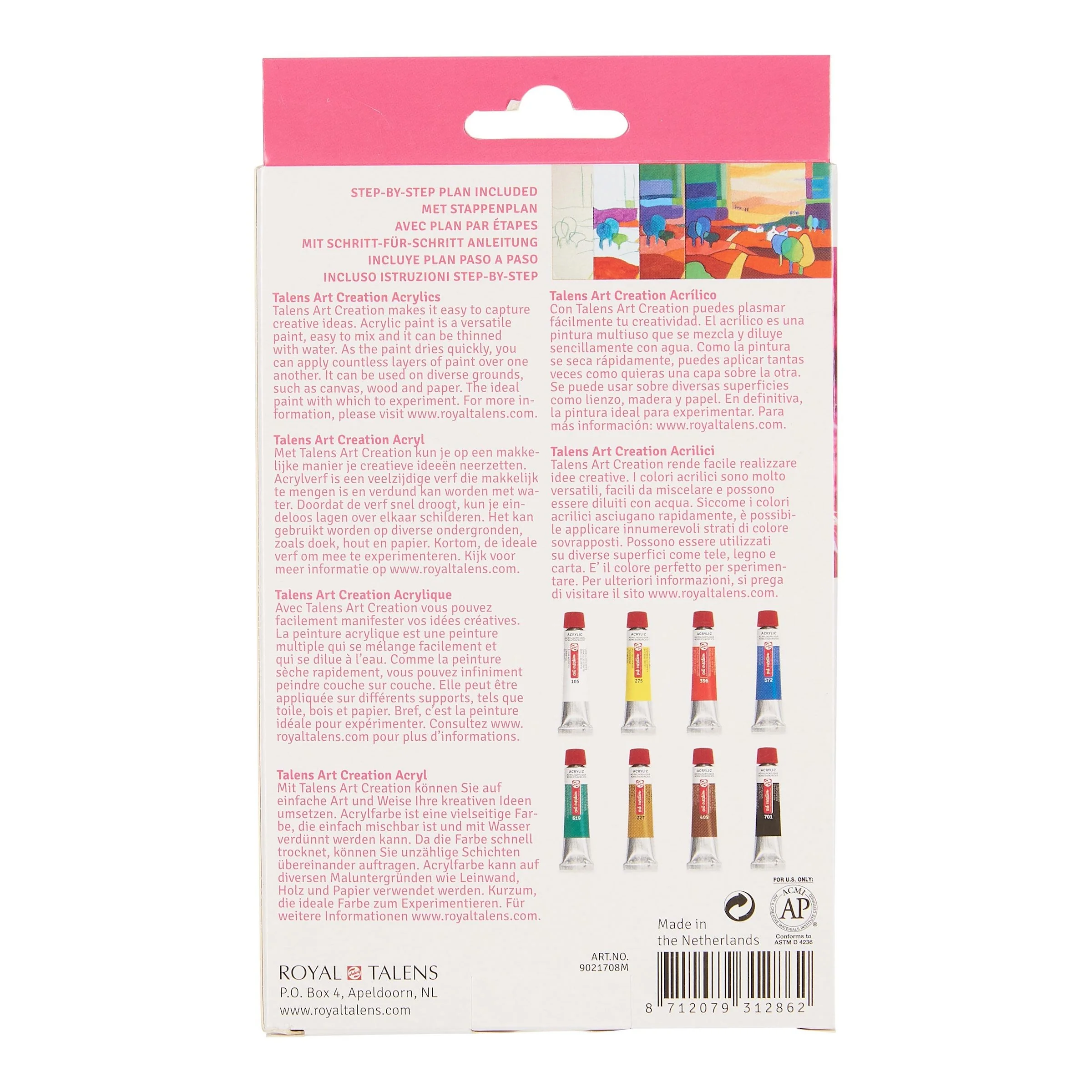 ART CREATIONS - ACRYLIC COLOUR SET - 8 X 12 ML - Image 3
