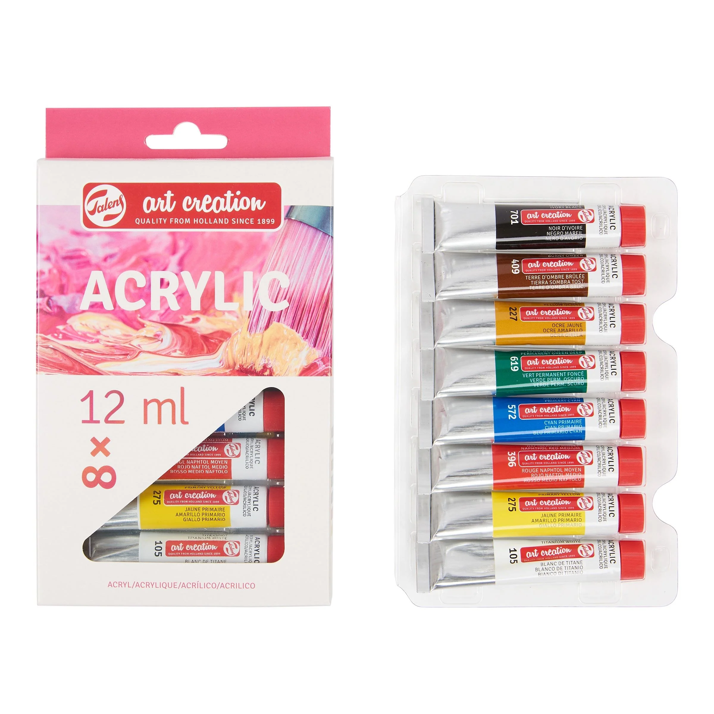 ART CREATIONS - ACRYLIC COLOUR SET - 8 X 12 ML - Image 4