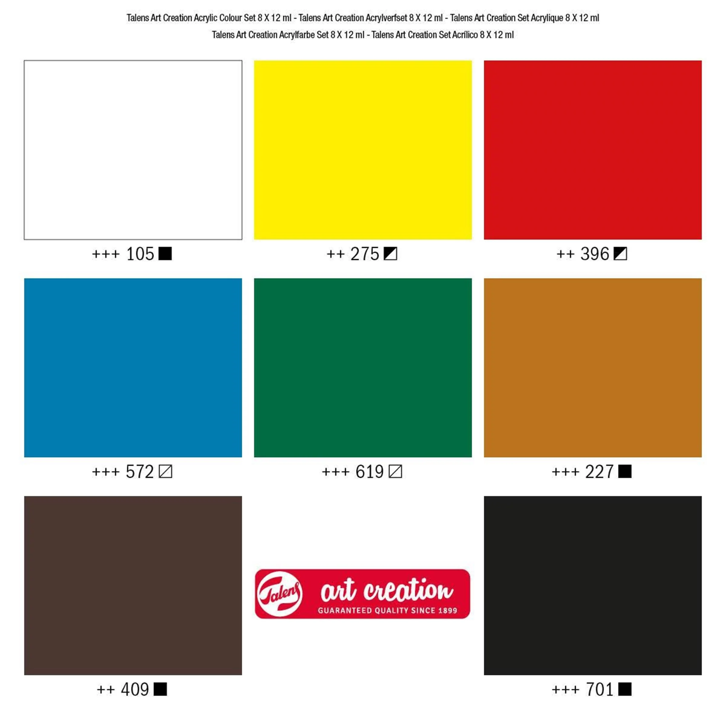 ART CREATIONS - ACRYLIC COLOUR SET - 8 X 12 ML - Image 5