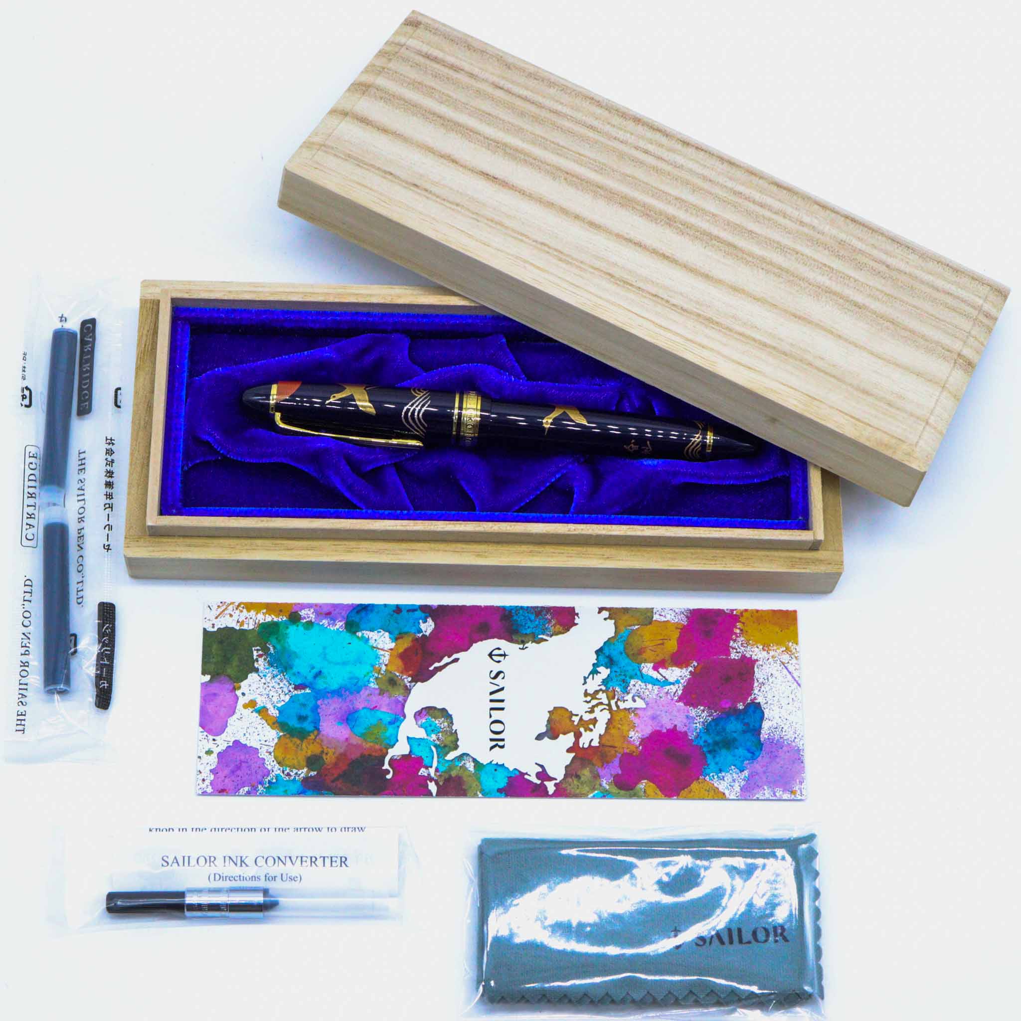 SAILOR PEN - 1911 Maki-e "Tsuru" Crane Fountain Pen - 14 KT Gold Medium Nib - Image 11