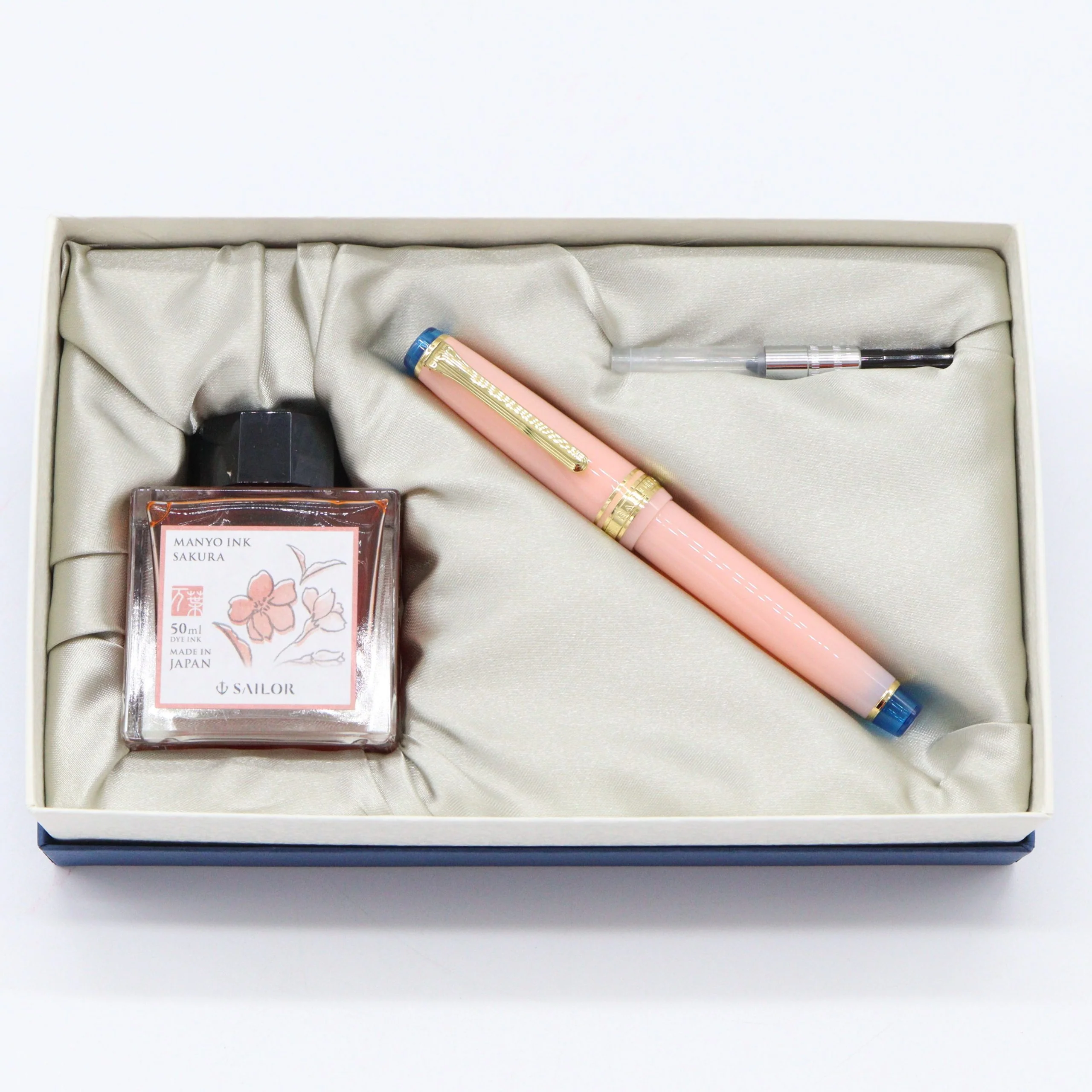 SAILOR PEN - LIMITED EDITION PROFESSIONAL GEAR Slim 14k Gold Nib - MANYO Fountain Pen Set - Cherry Blossoms (Sakura-Konagi)