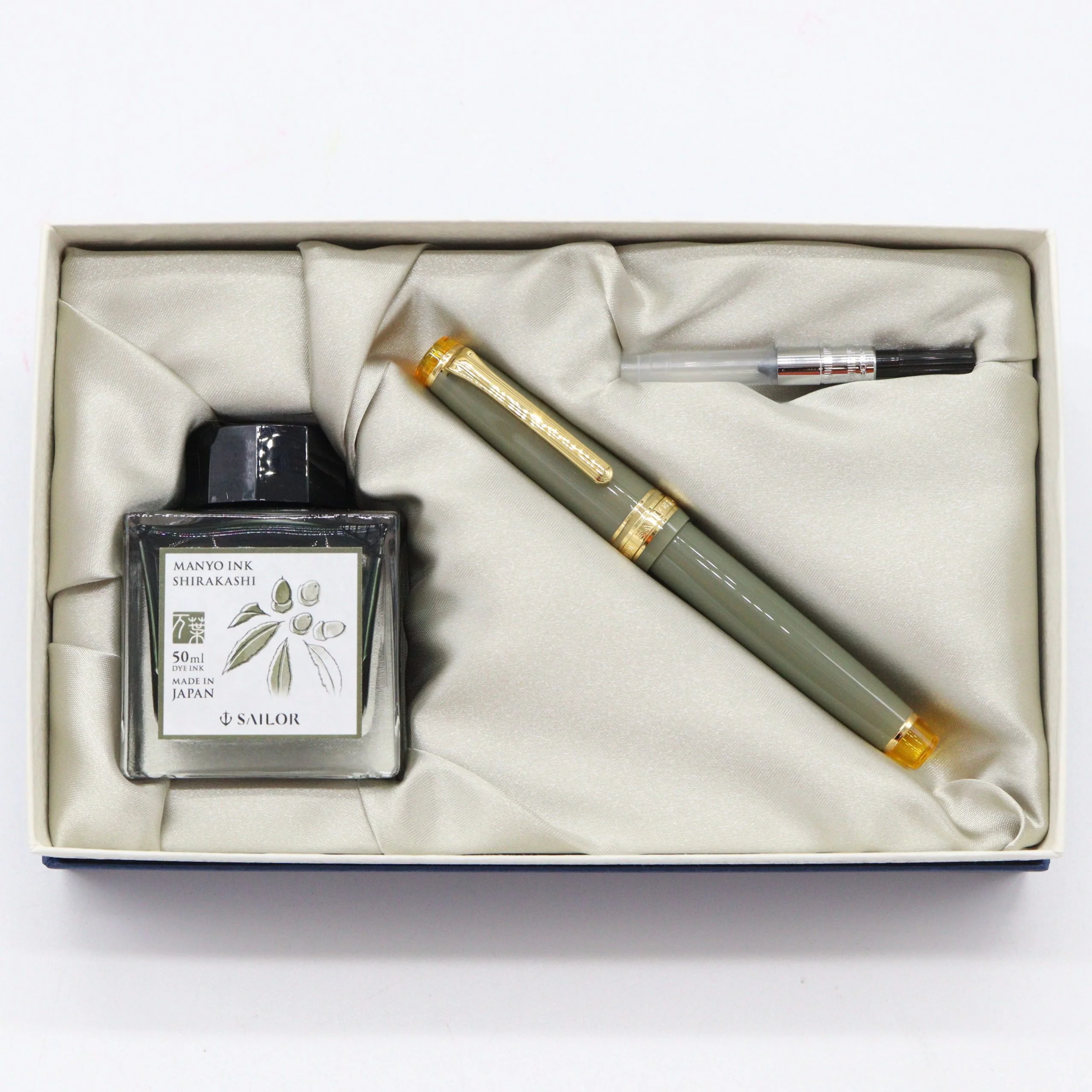 SAILOR PEN - LIMITED EDITION PROFESSIONAL GEAR Slim 14k Gold Nib - MANYO Fountain Pen Set - Nuts (Shirakashi-Yamabuki) - Image 9