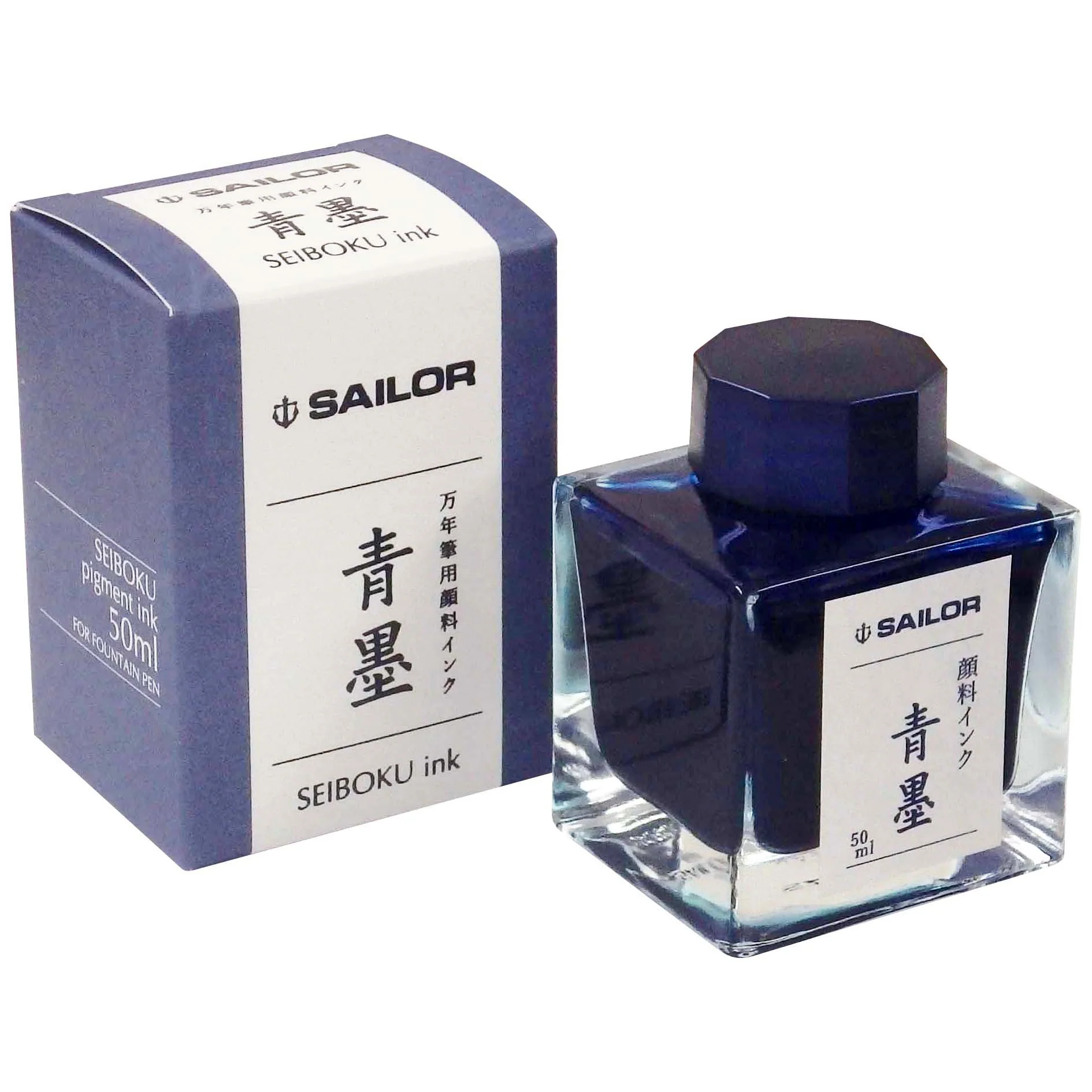 SAILOR PEN - Pigment Ink - Bottled Fountain Pen Ink (50 ml) - Seiboku (Blue Black)