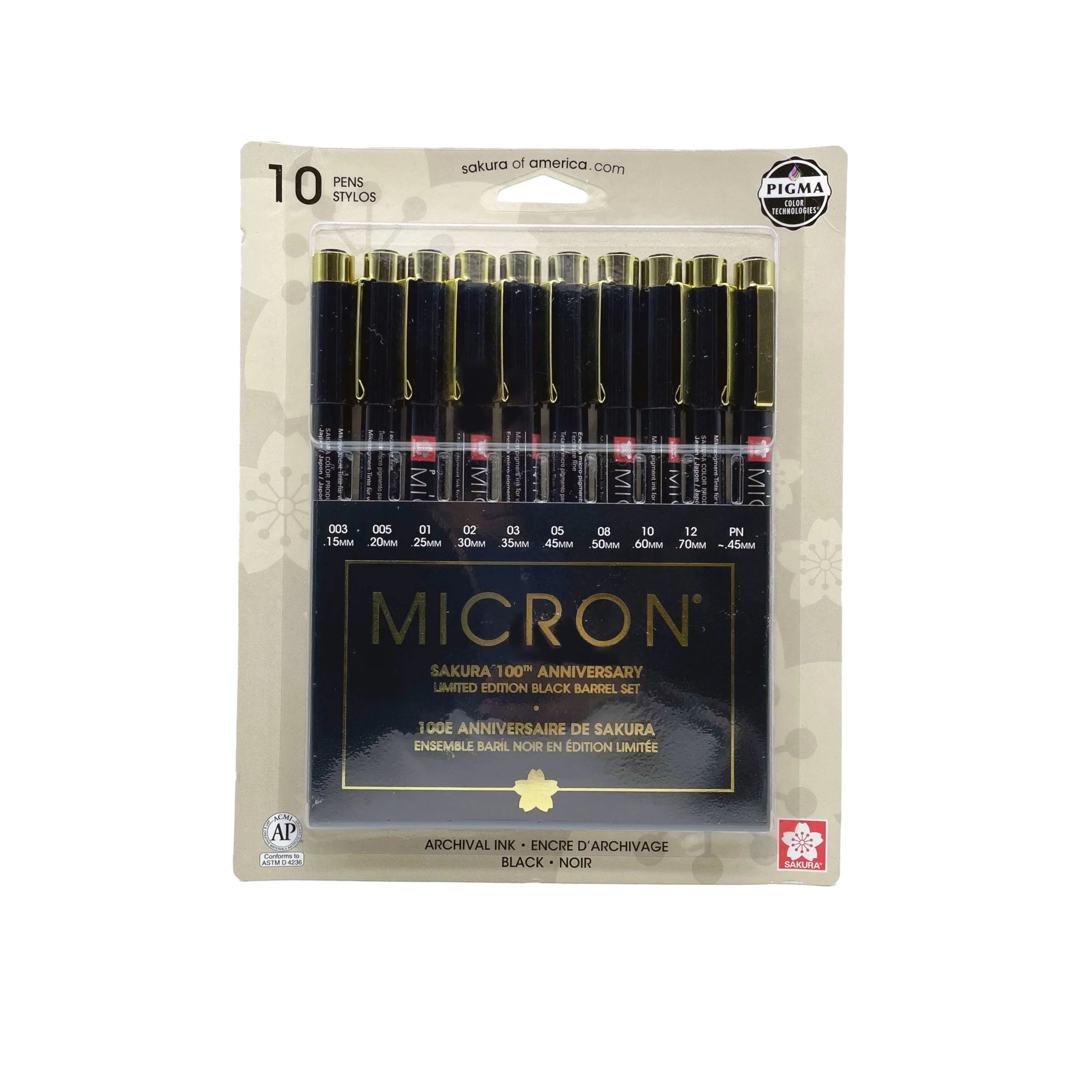SAKURA - Pigma Micron Black Barrel Pen Set - 100th Anniversary LIMITED EDITION - Image 2