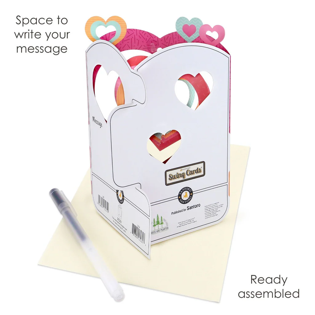 SANTORO - 3D Pop-up Swing Cards | Love - Image 3