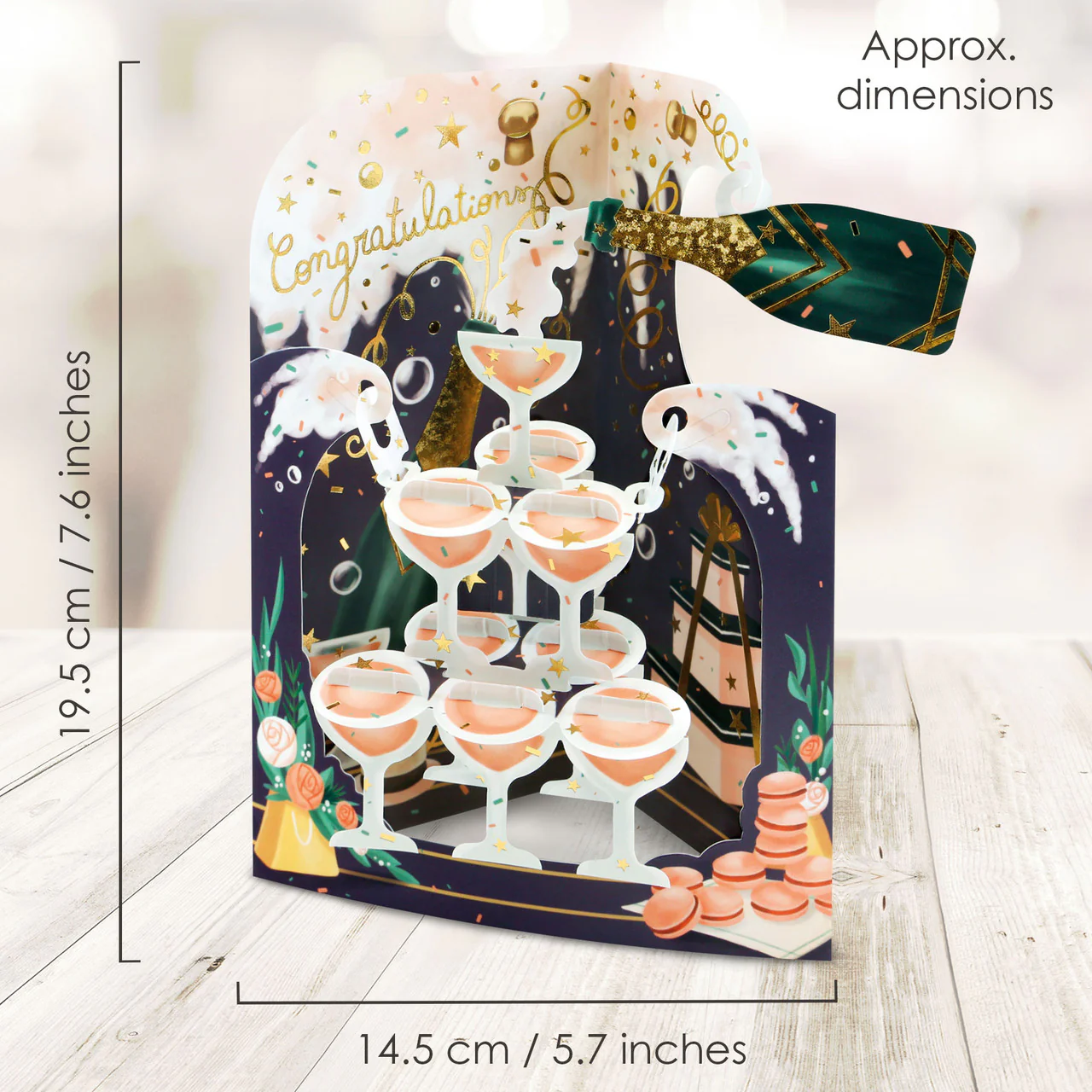 Santoro Swinging Card - Congratulations Champagne - Image 3