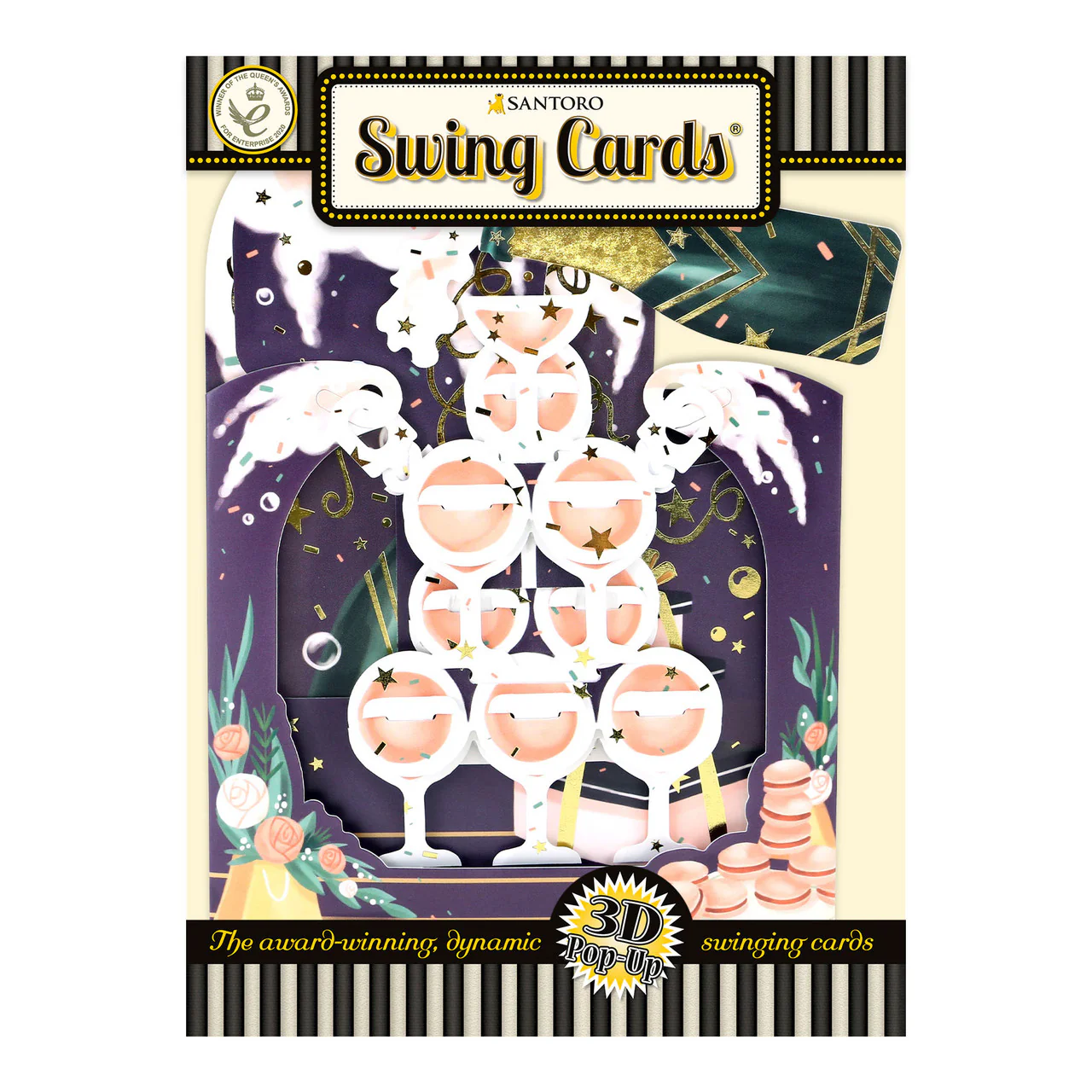Santoro Swinging Card - Congratulations Champagne - Image 4