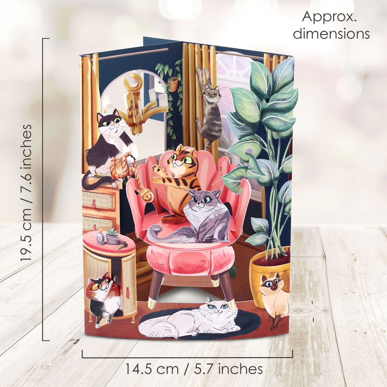 Santoro Swinging Card - Lounging Cats - Image 3
