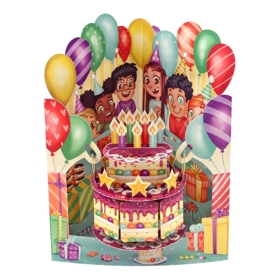 Santoro Swinging Card - Birthday Cake