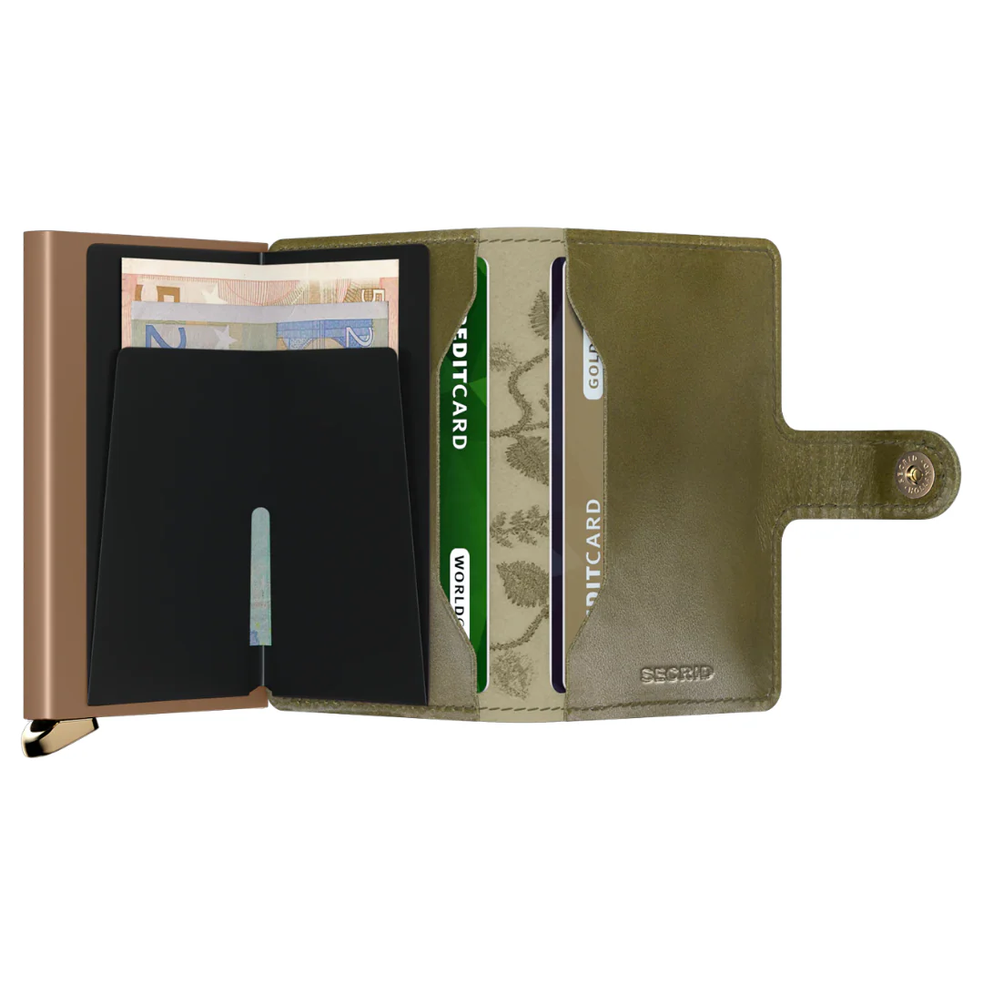 SECRID - Premium+ Miniwallet - Stitch Floral Olive (Suitable for metal cards) - Image 3