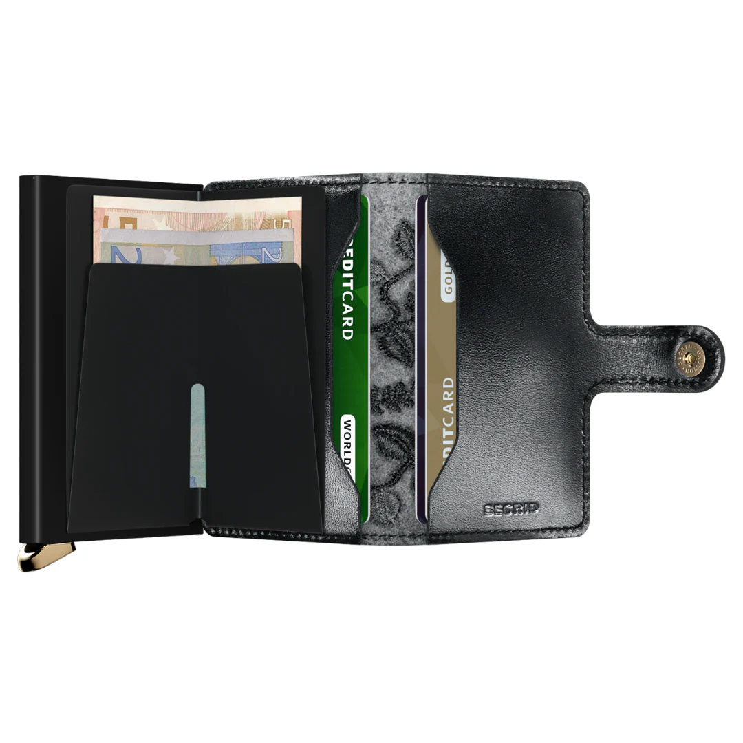 SECRID - Premium+ Miniwallet - Stitch Floral Black (Suitable for Metal Cards) - Image 3