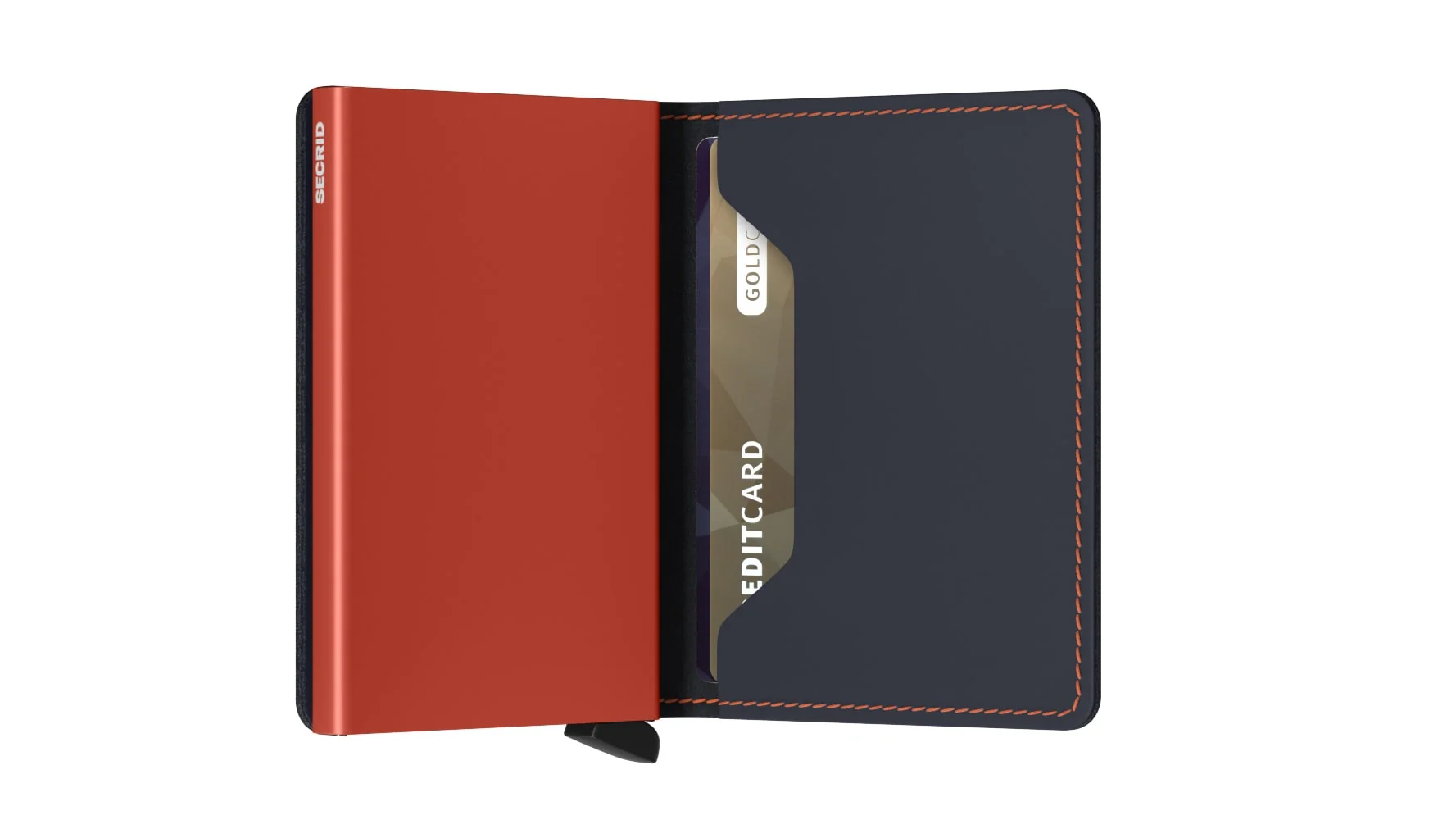 SECRID - Slimwallet - Matte Night Blue & Orange - Image 4