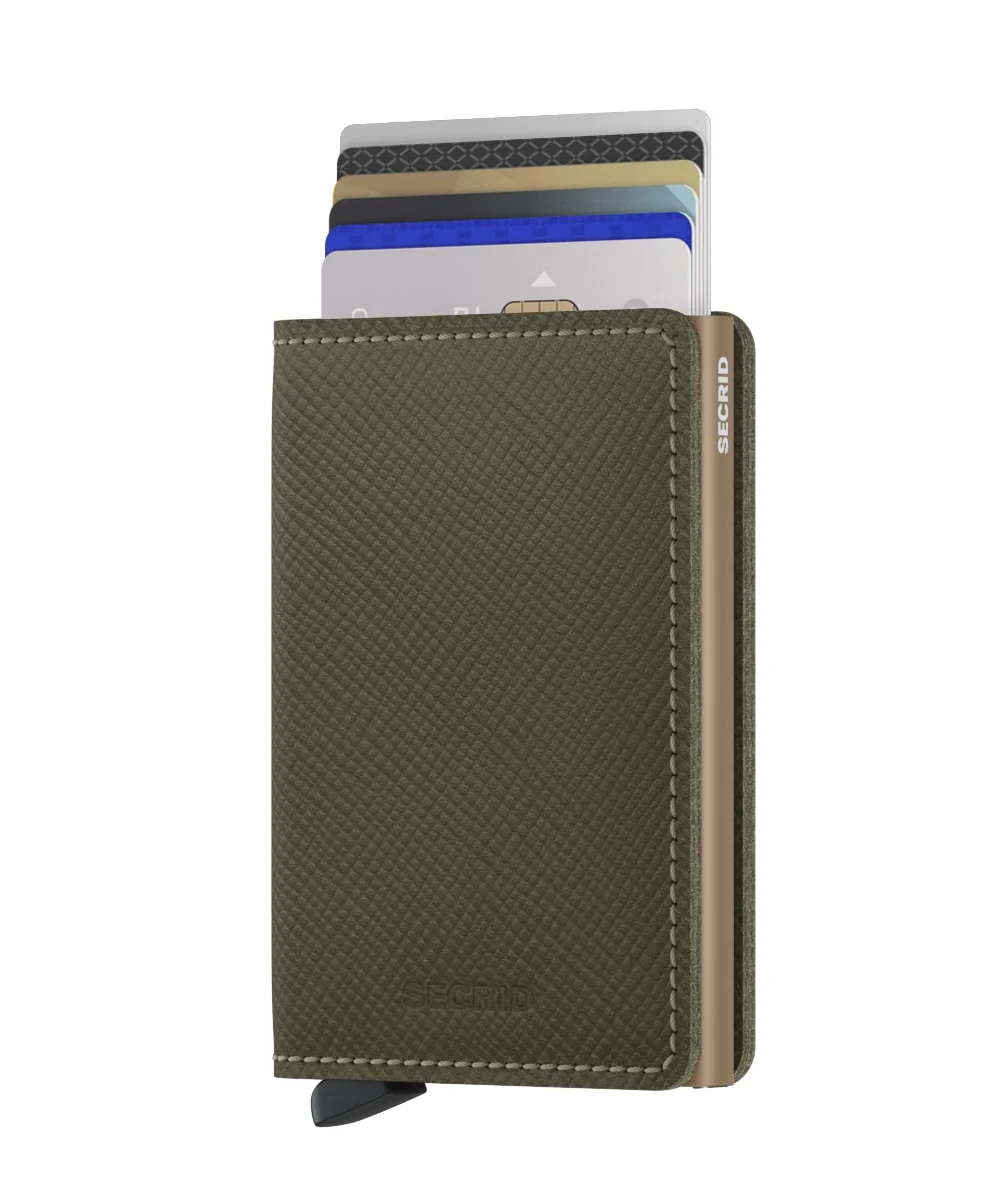 SECRID - Slimwallet - Saffiano Olive - Image 2